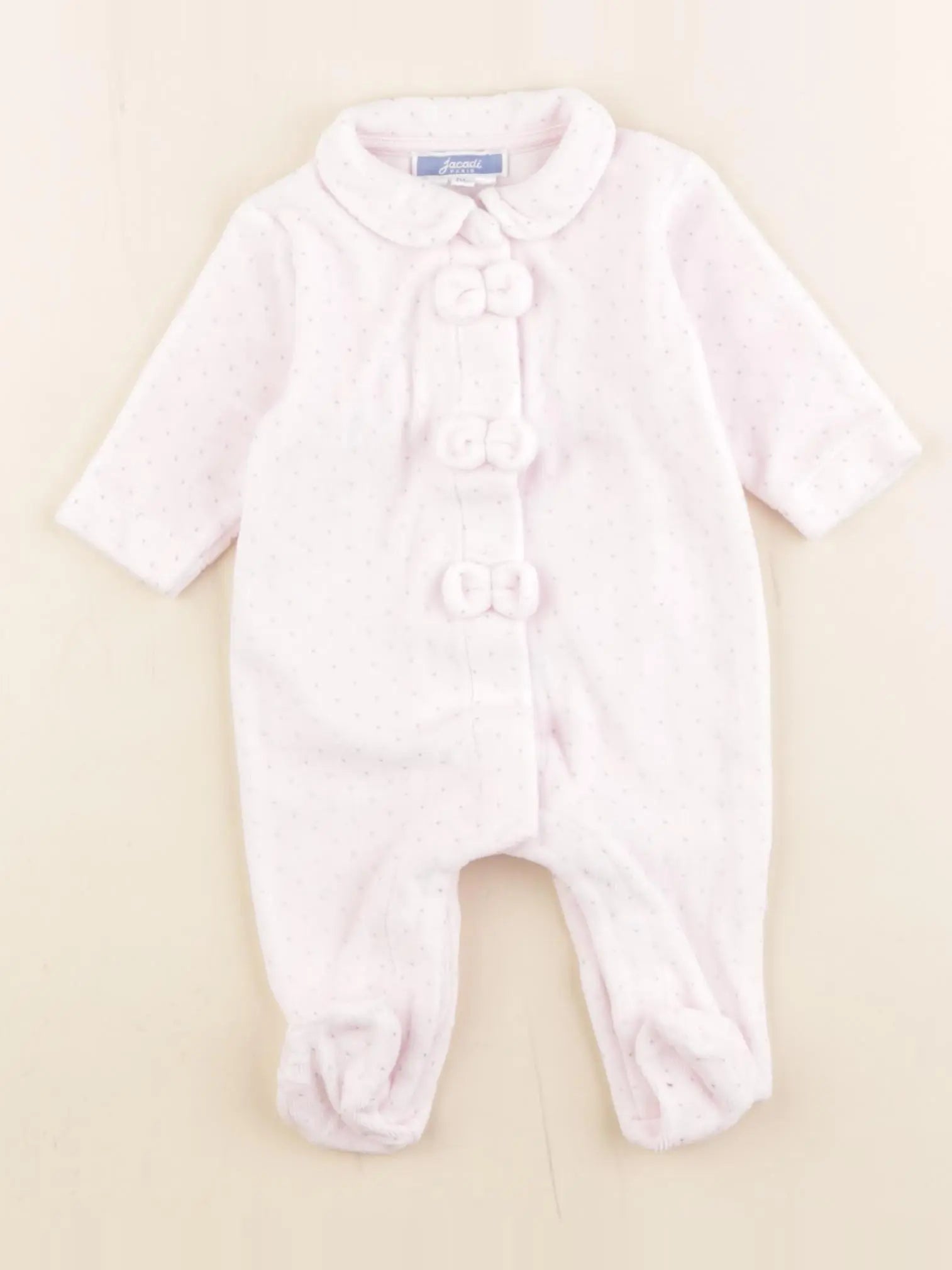 Jacadi - pyjama velours rose - 1 mois