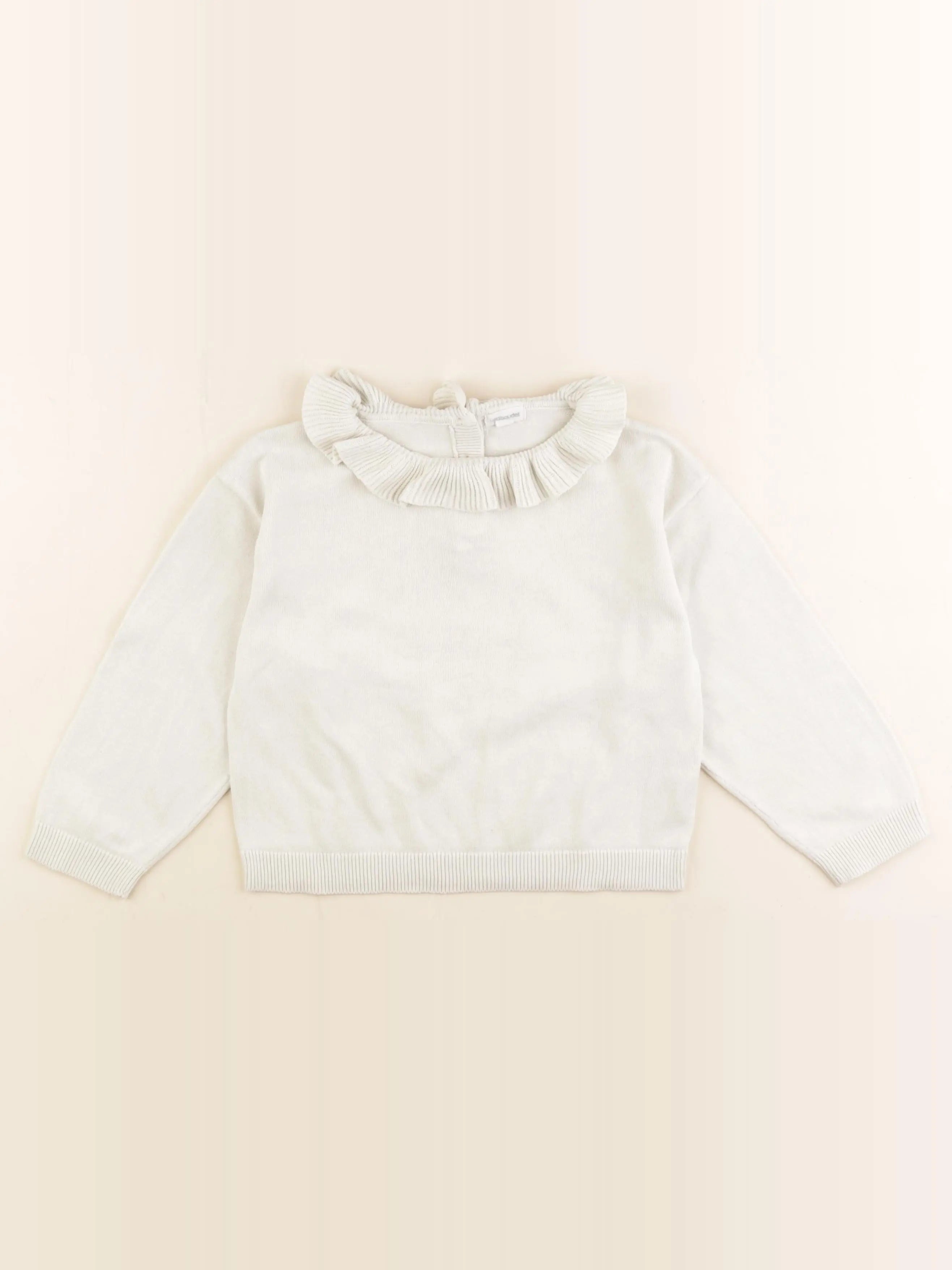 Vertbaudet - pull blanc - 36 mois