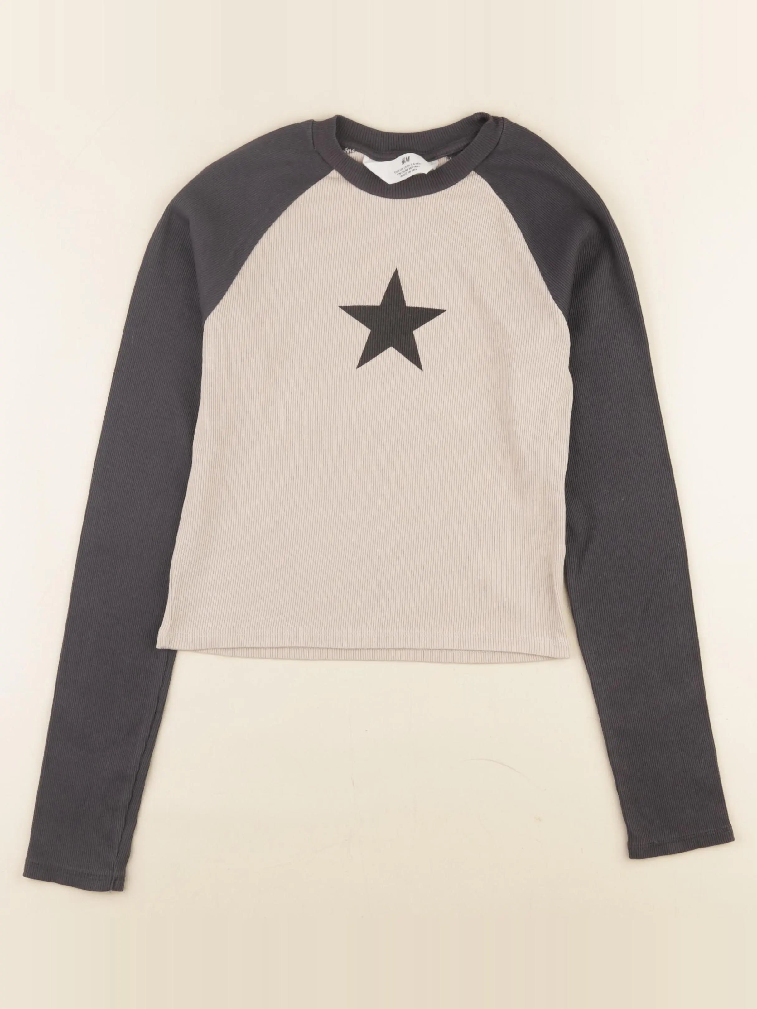 H&M - tee-shirt beige, gris - 14 ans