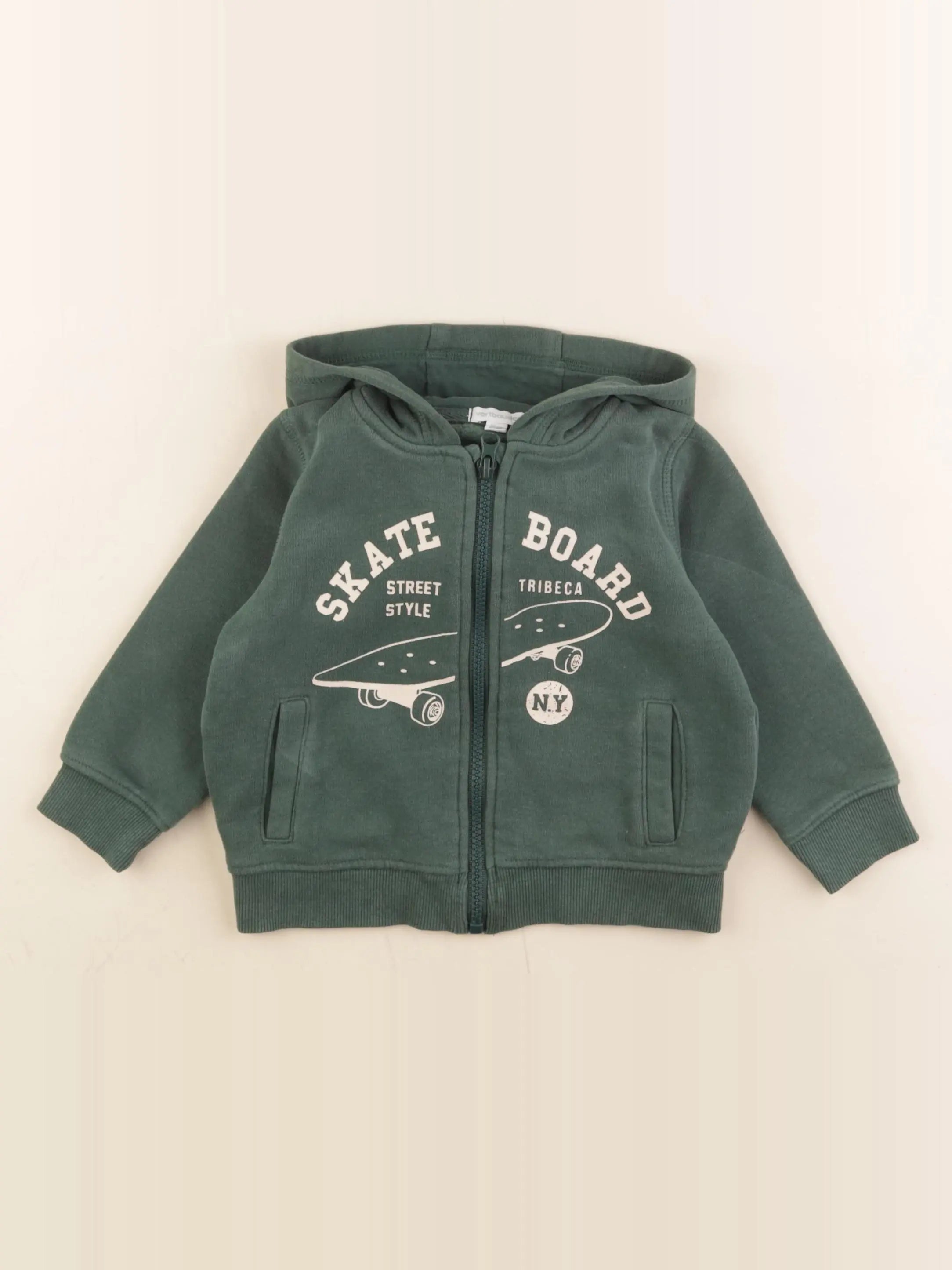 Vertbaudet - sweat vert - 2 ans