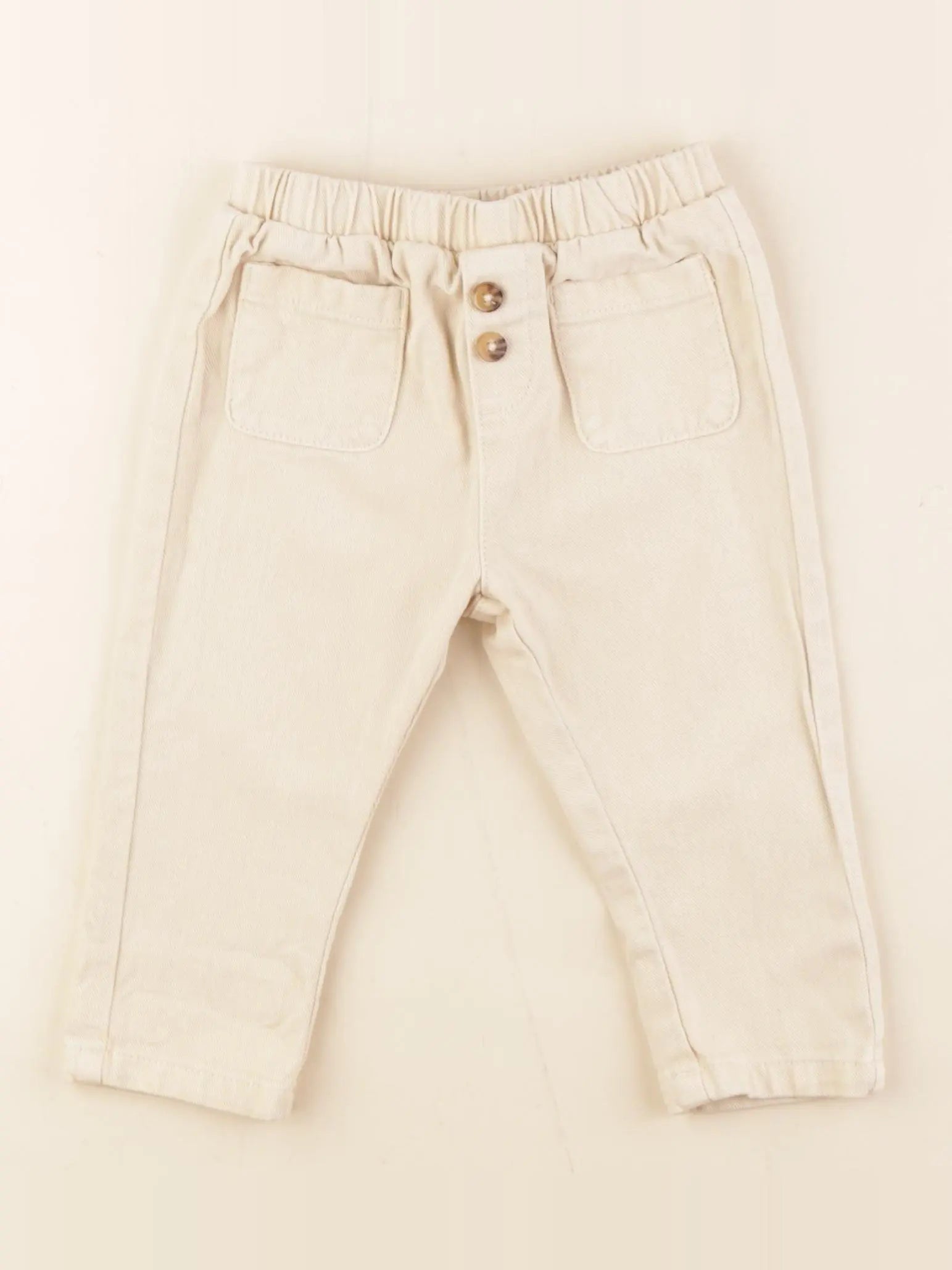 Vertbaudet - pantalon blanc - 12 mois