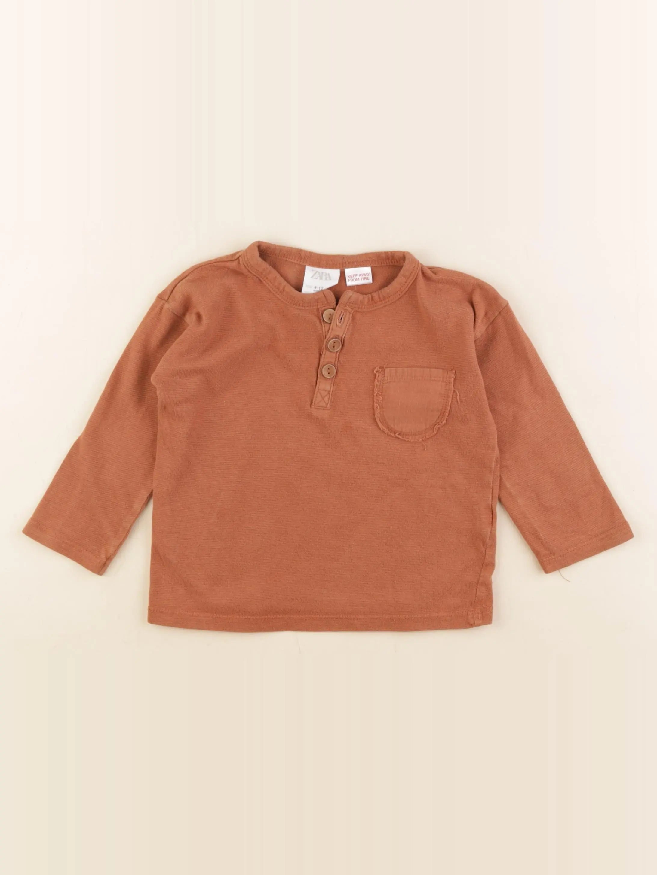 Zara - tee-shirt marron - 9/12 mois