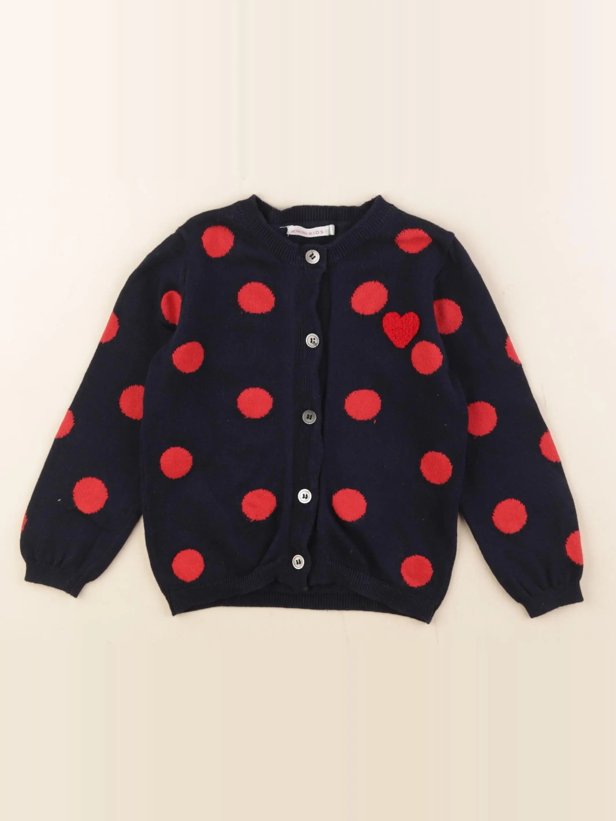 Monoprix - gilet bleu, rouge - 4 ans