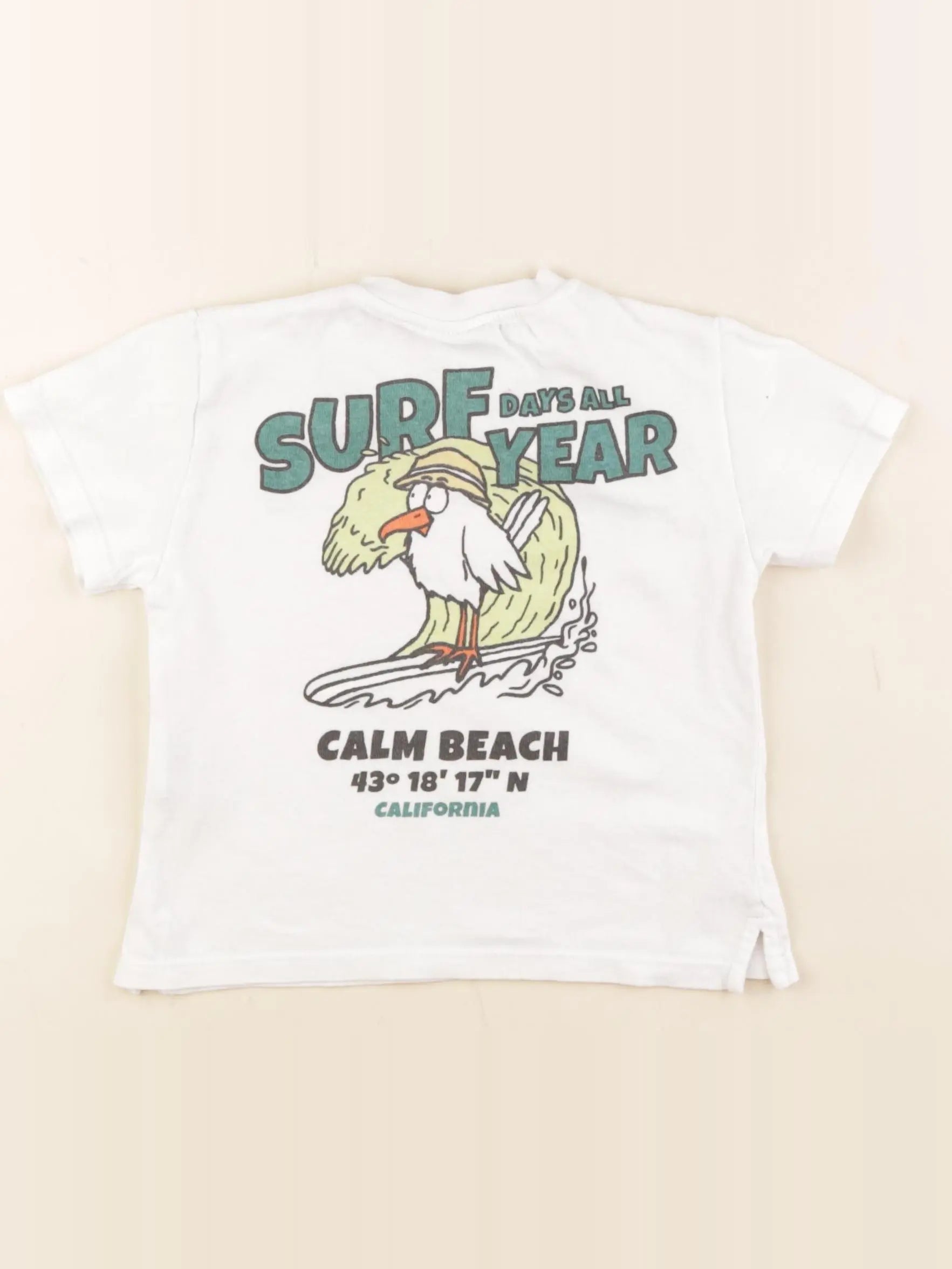 Zara - tee-shirt imprimé au dos blanc - 9/12 mois