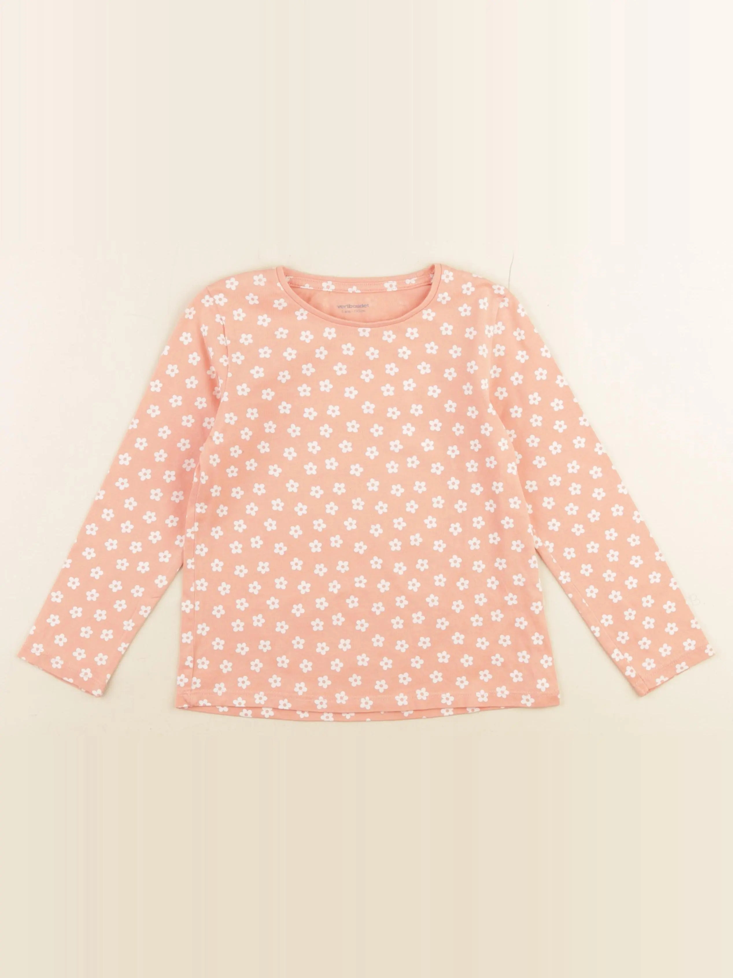 Vertbaudet - tee-shirt orange, blanc - 5 ans