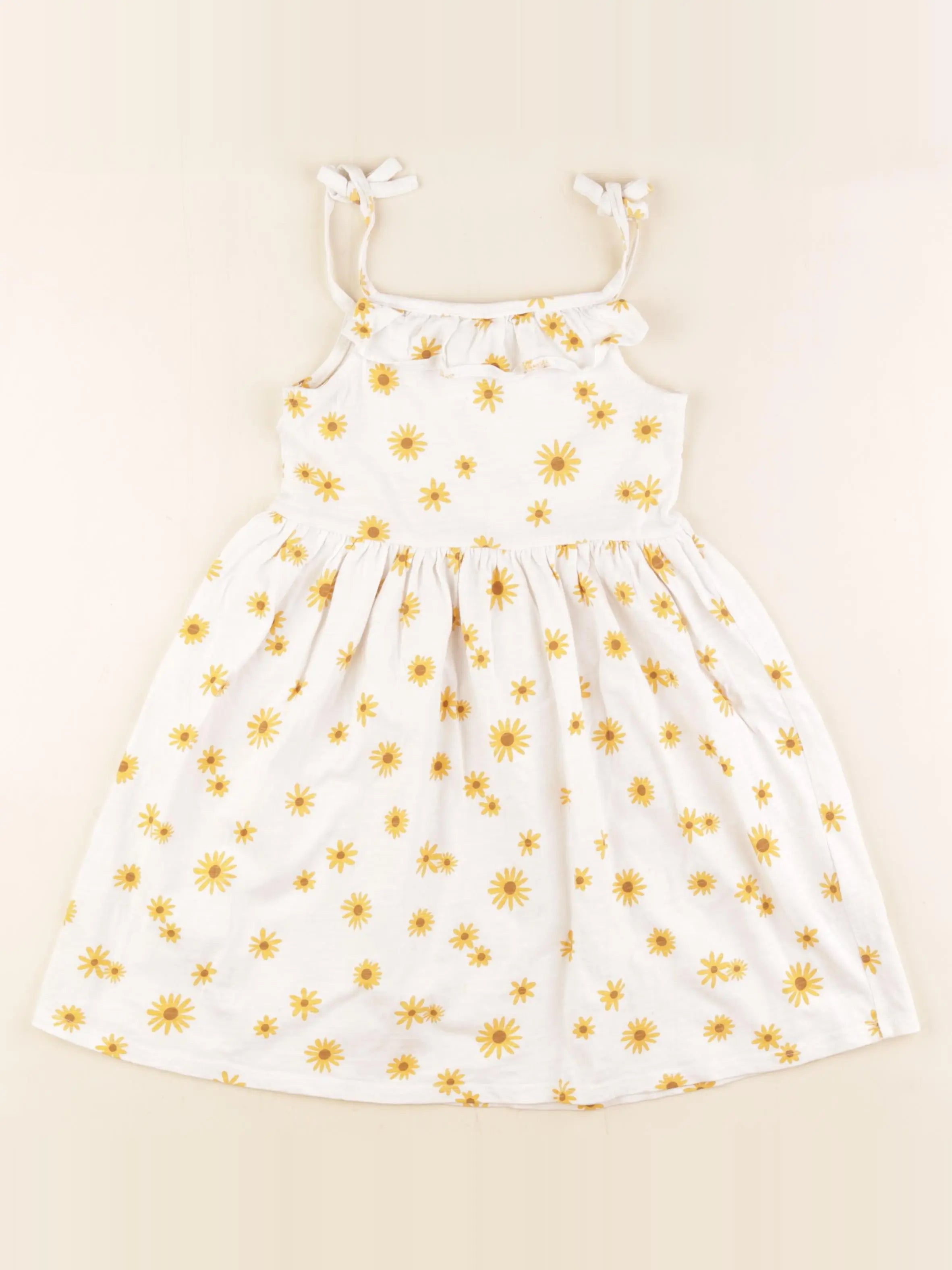 Vertbaudet - robe blanc, jaune - 5 ans