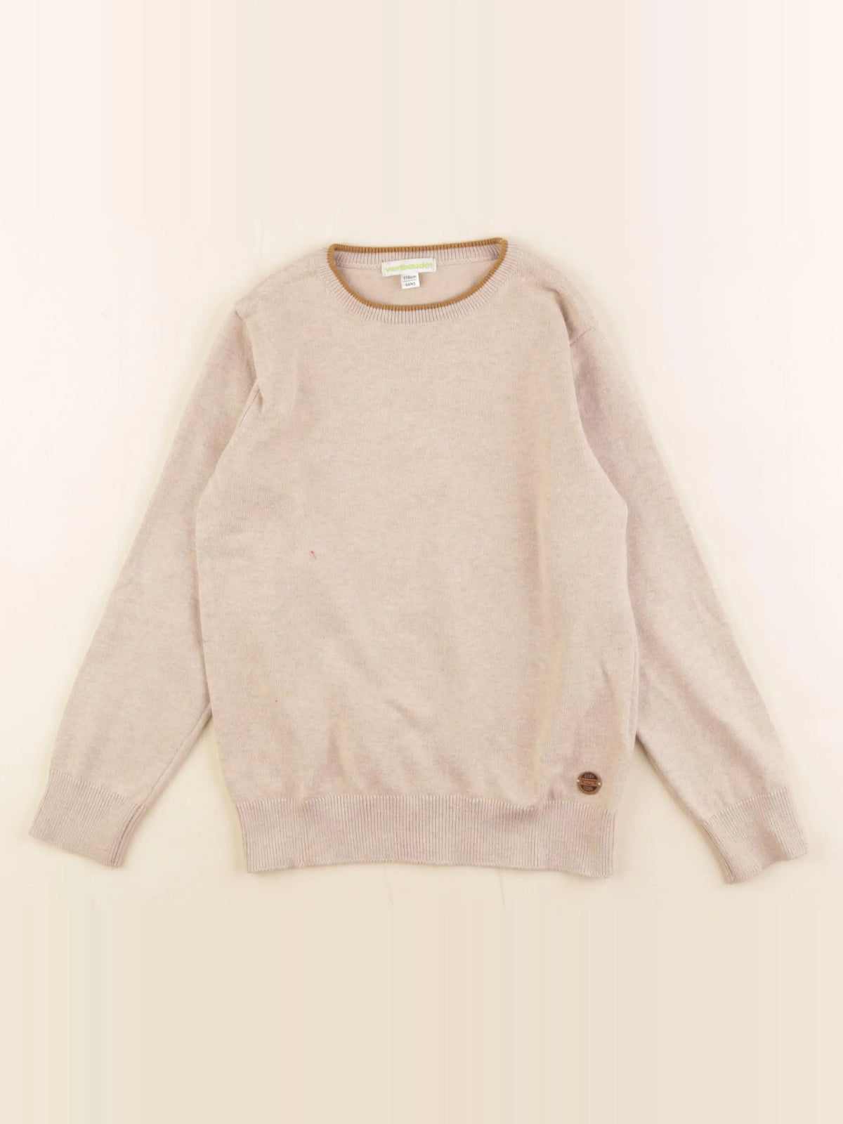 Vertbaudet - pull beige - 6 ans