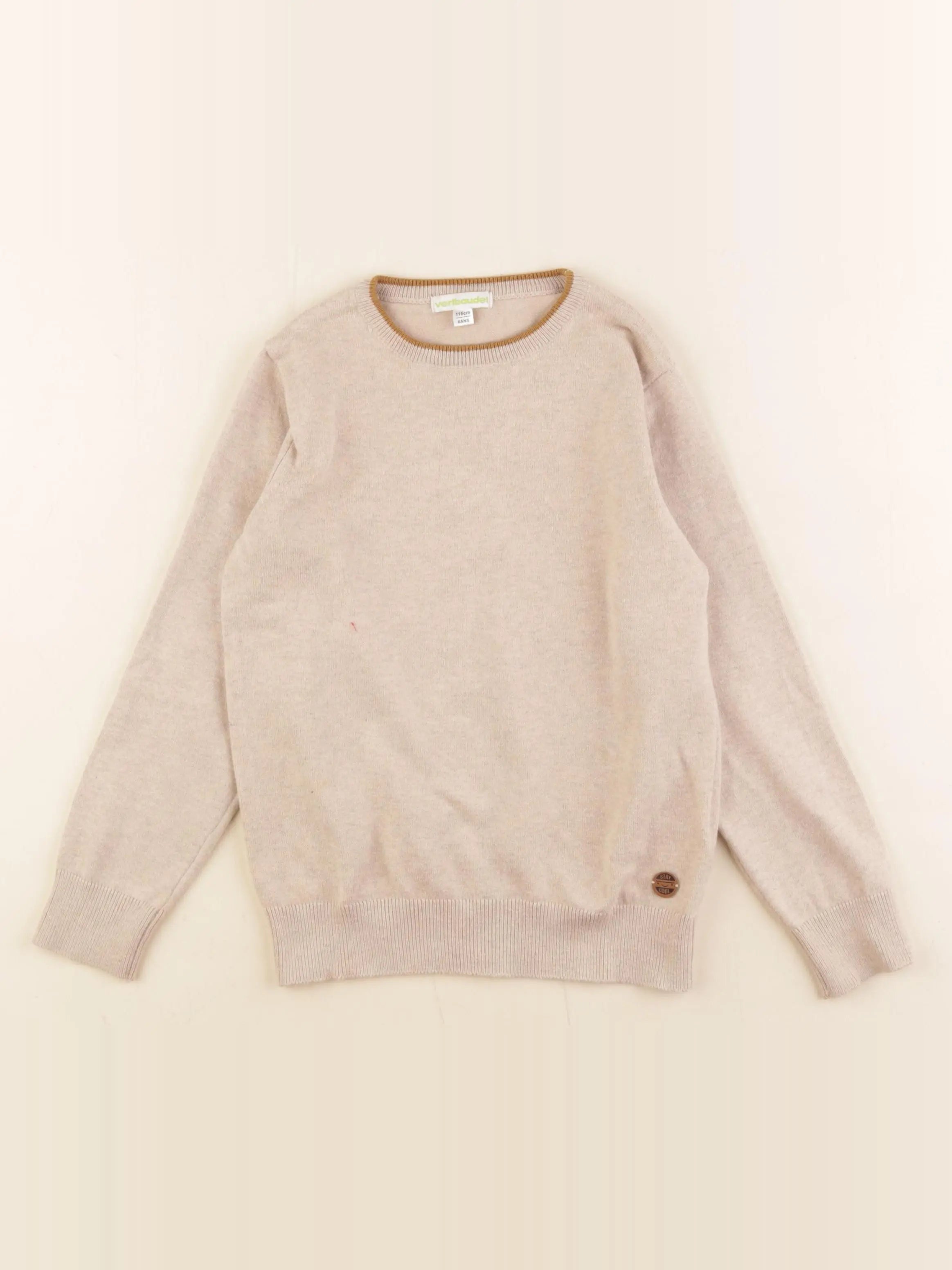 Vertbaudet - pull beige - 6 ans