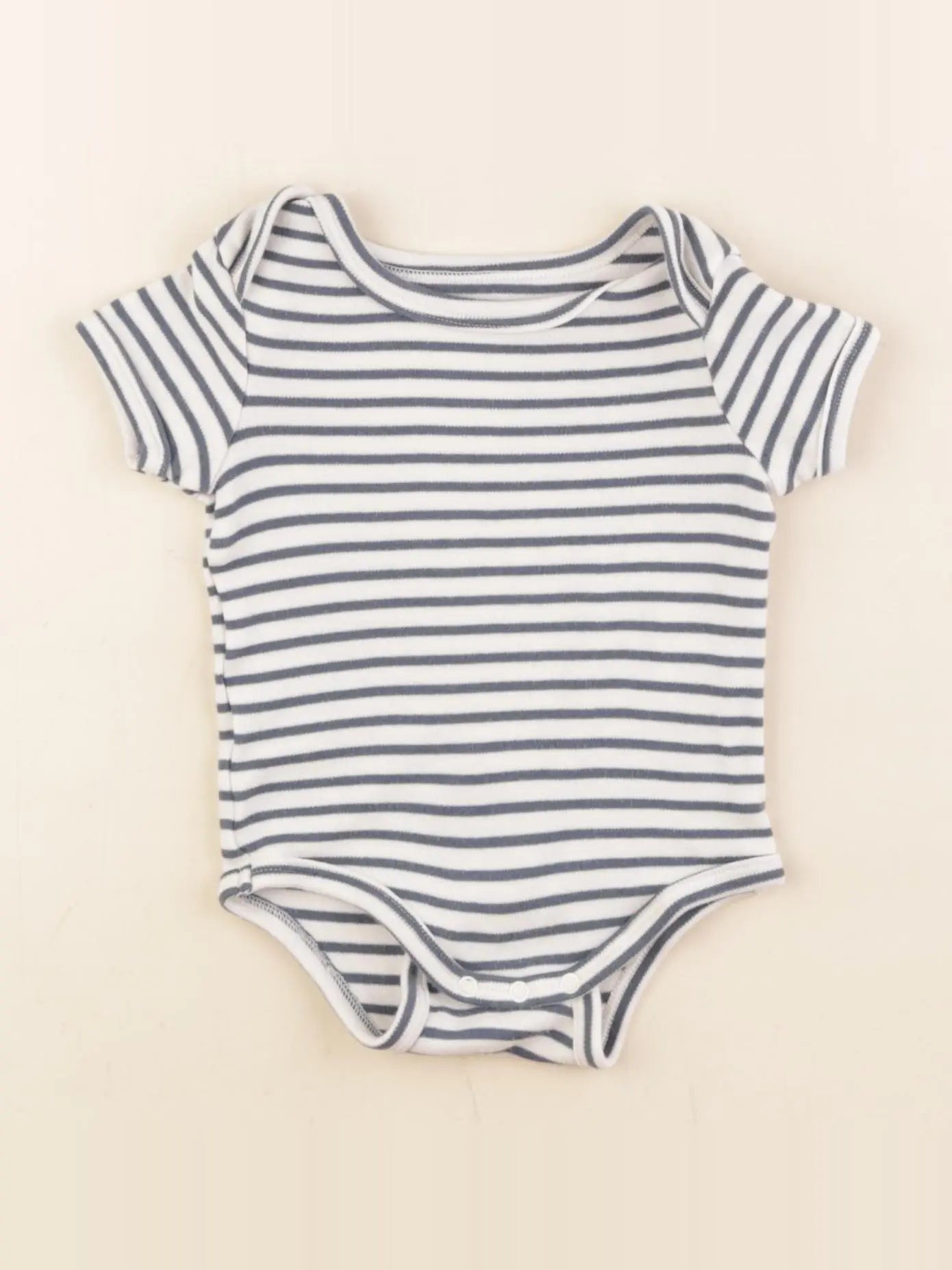 Vertbaudet - body blanc, bleu - 9 mois