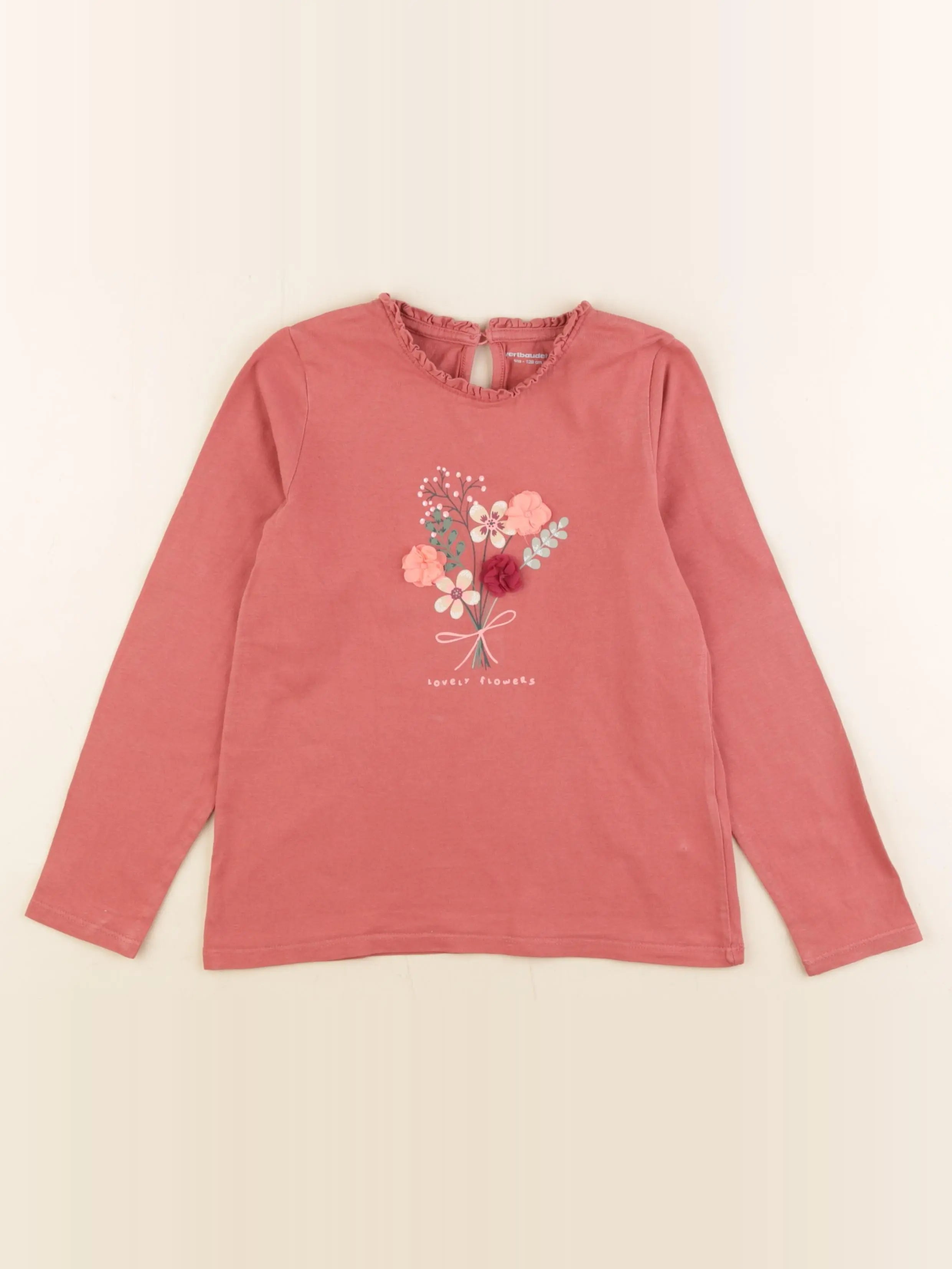 Vertbaudet - tee-shirt rose - 8 ans