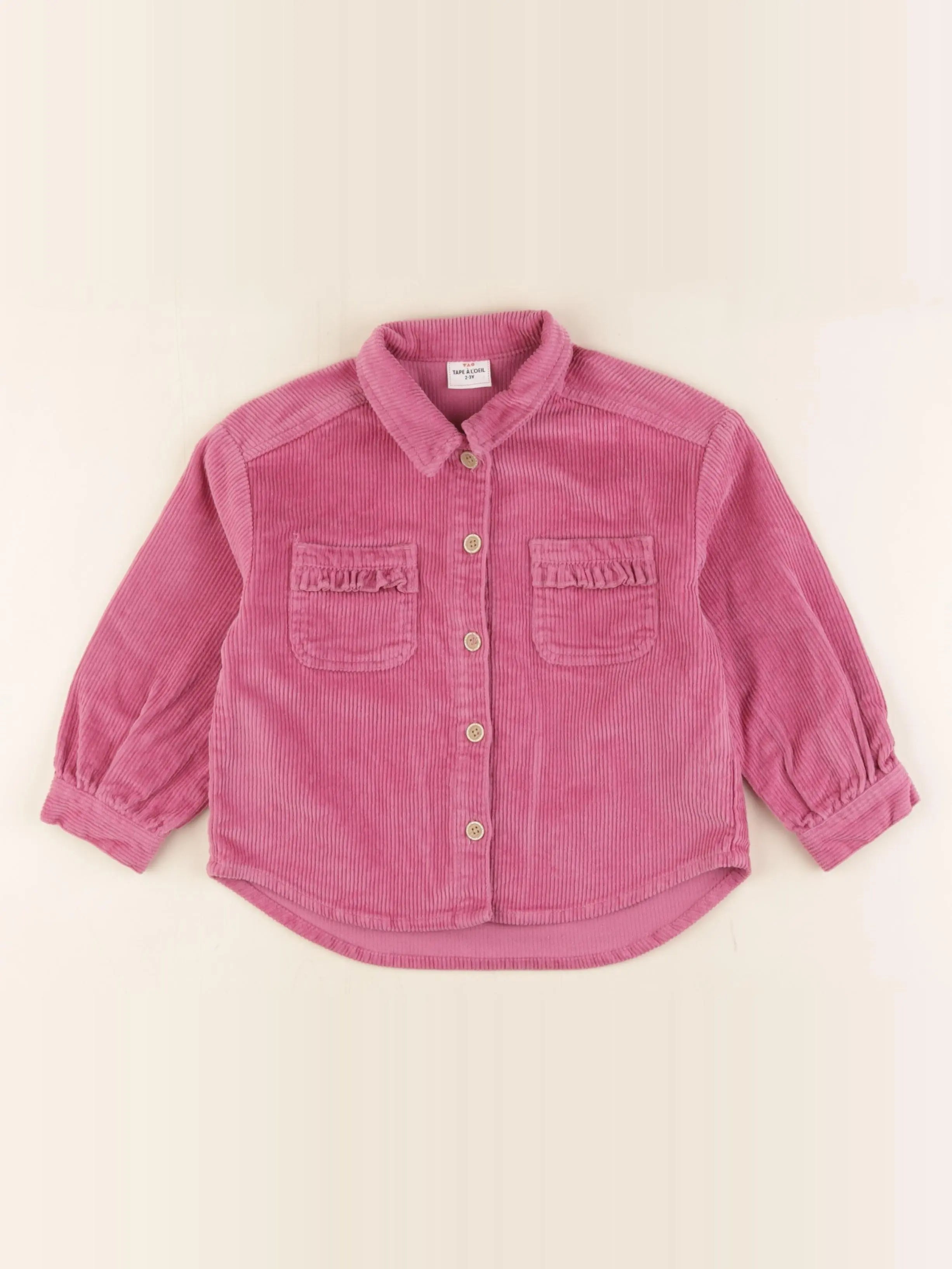Tape à l'oeil - sur-chemise rose - 2/3 ans