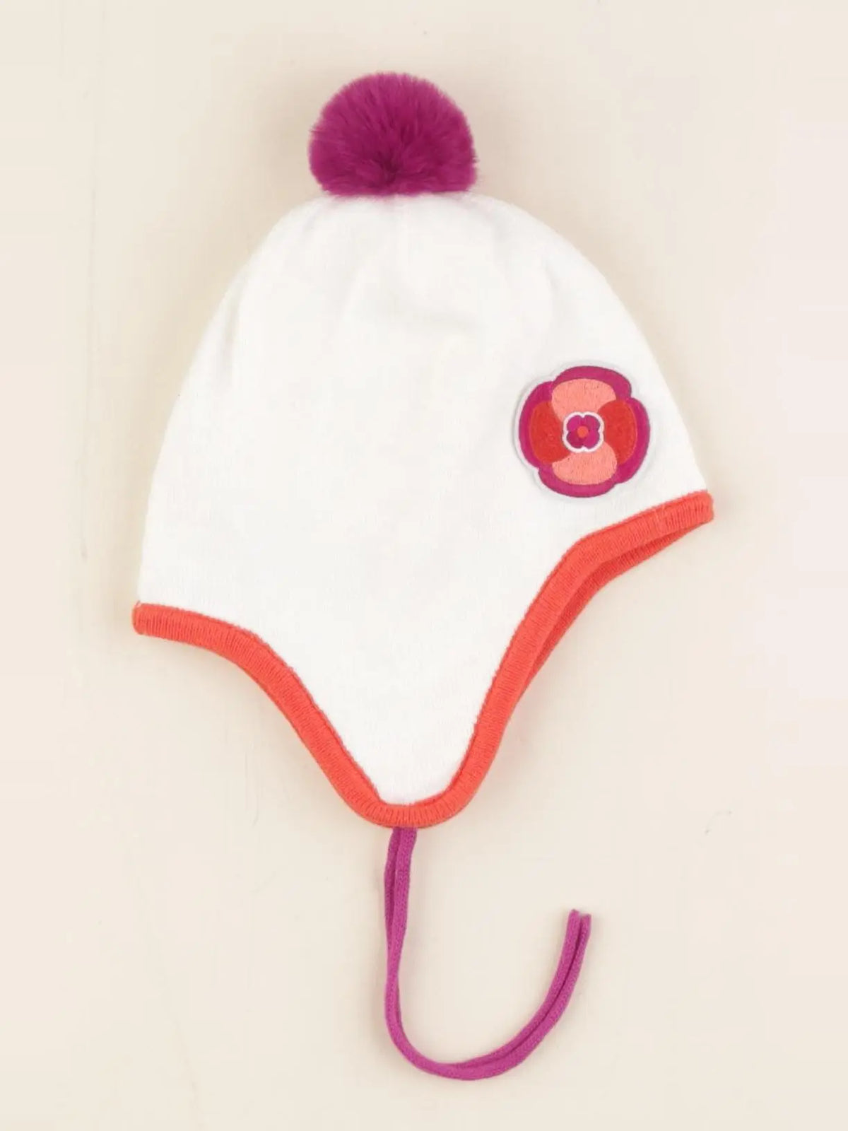 Jacadi - bonnet beige, rose - 24/36 mois