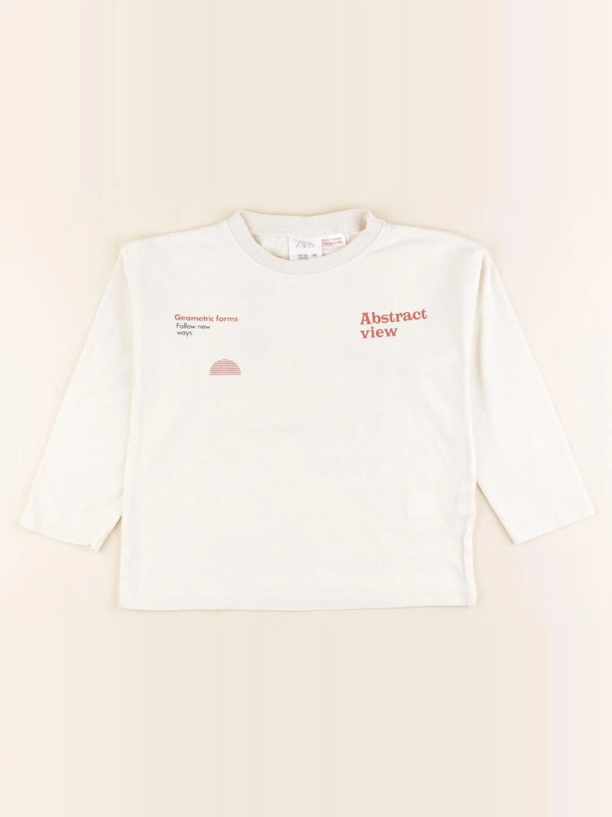 Zara - tee-shirt imprimé au dos beige - 18/24 mois