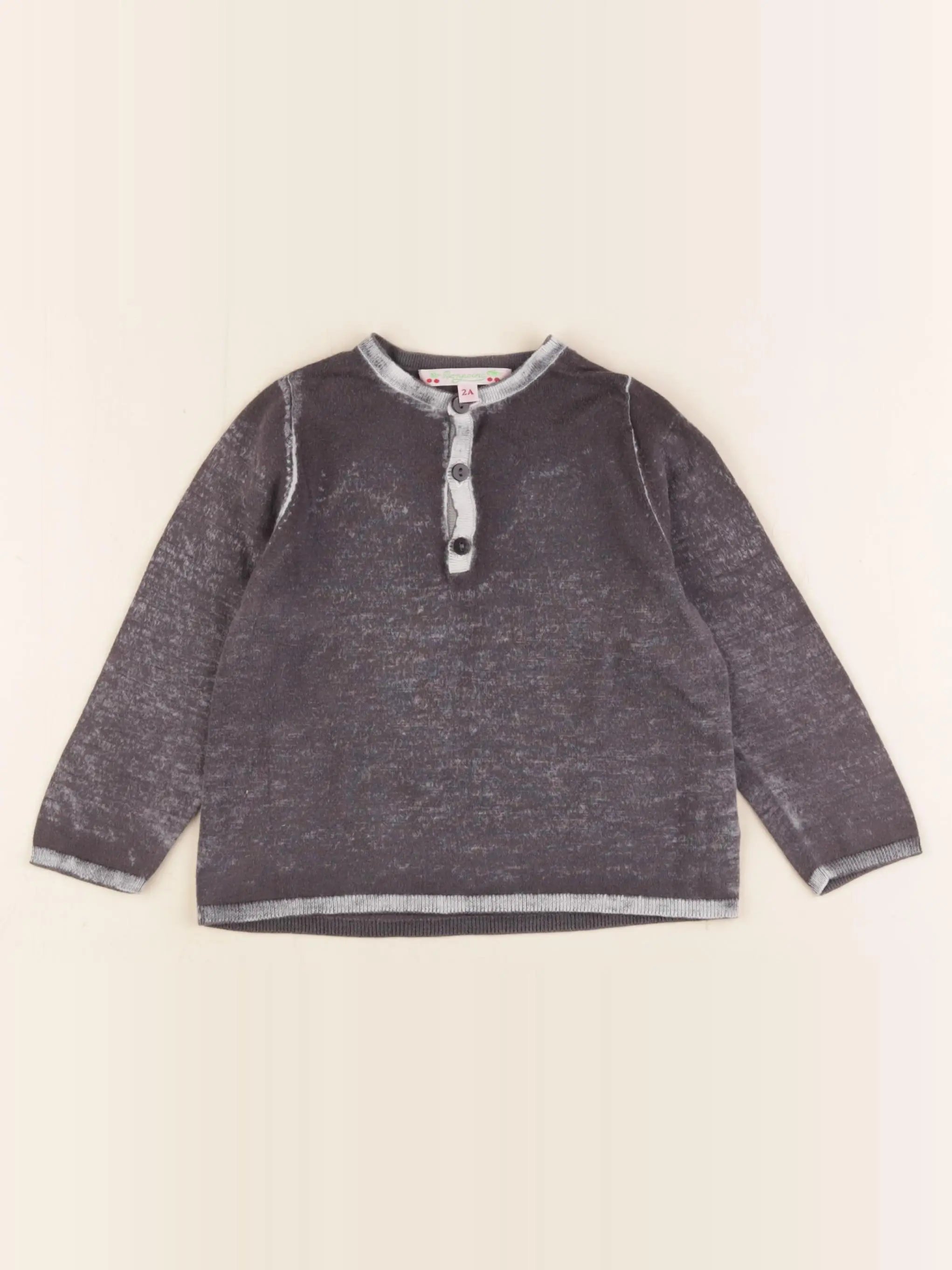 Bonpoint - pull gris - 2 ans