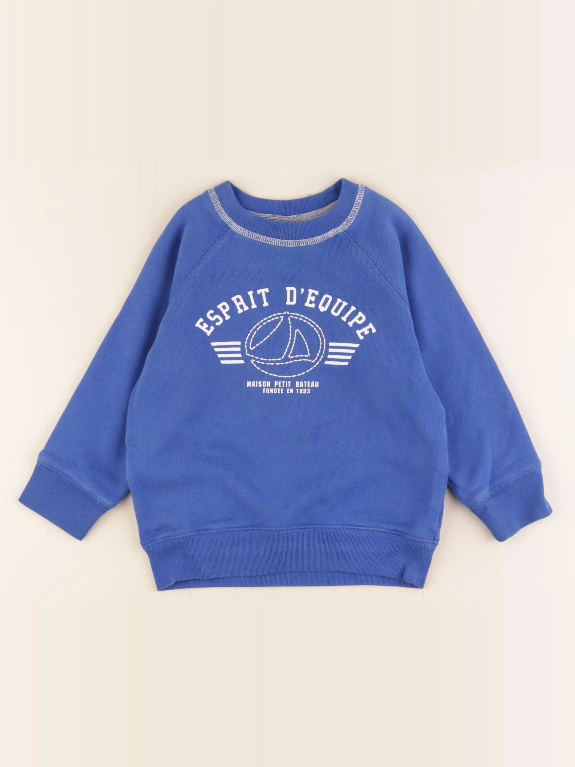 Petit Bateau - sweat bleu - 3 ans