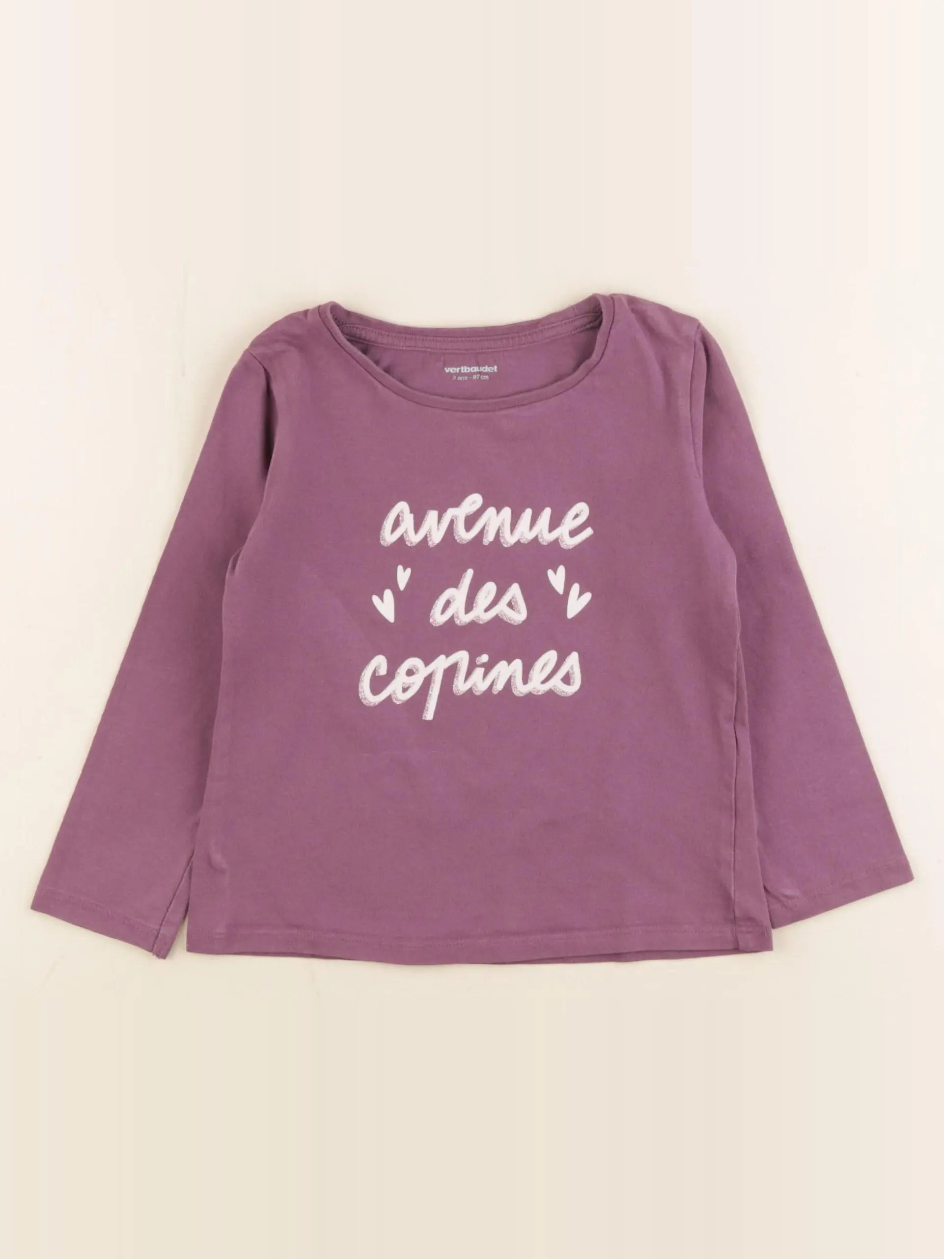 Vertbaudet - tee-shirt violet - 3 ans