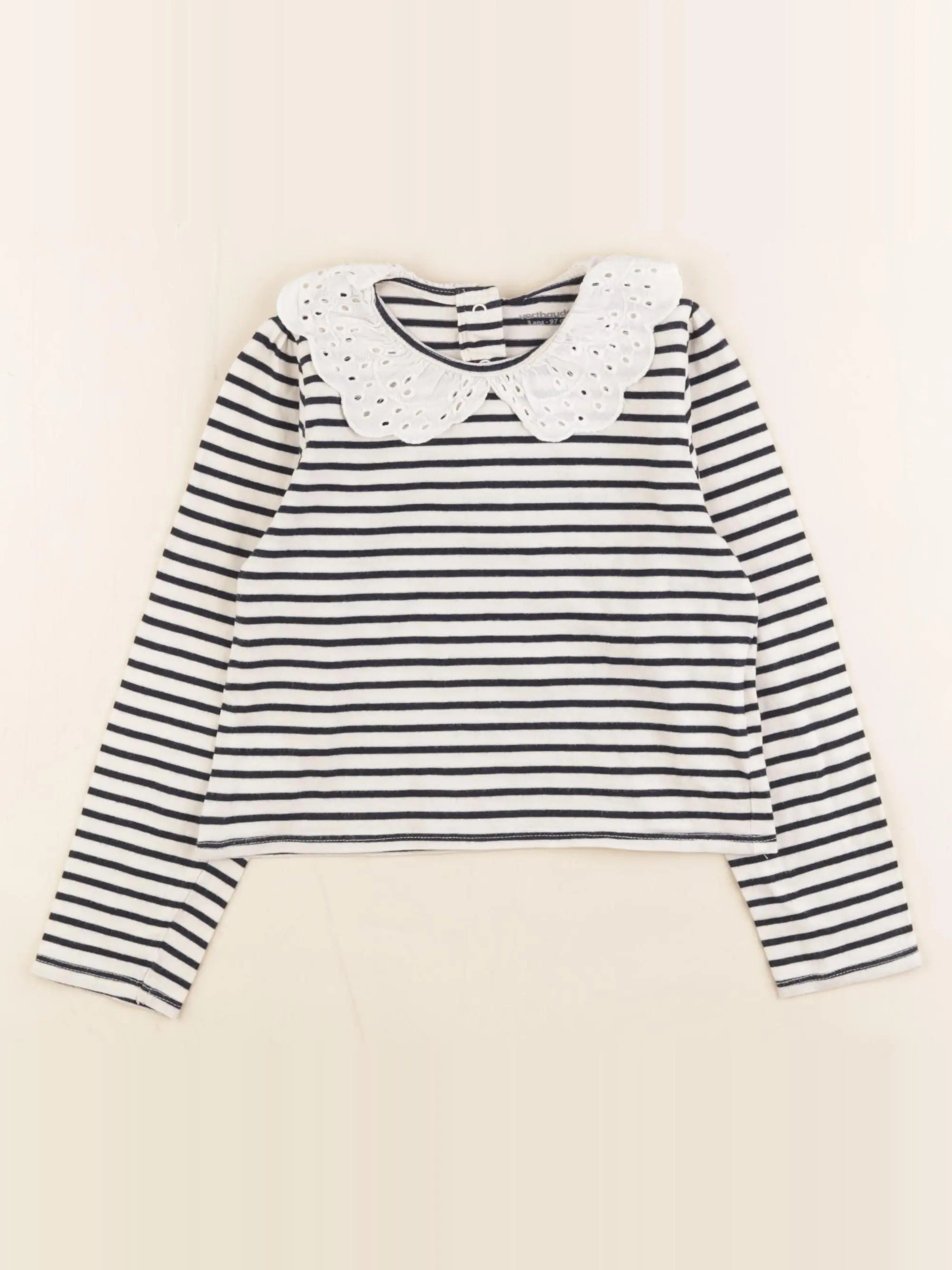 Vertbaudet - tee-shirt beige, bleu - 3 ans