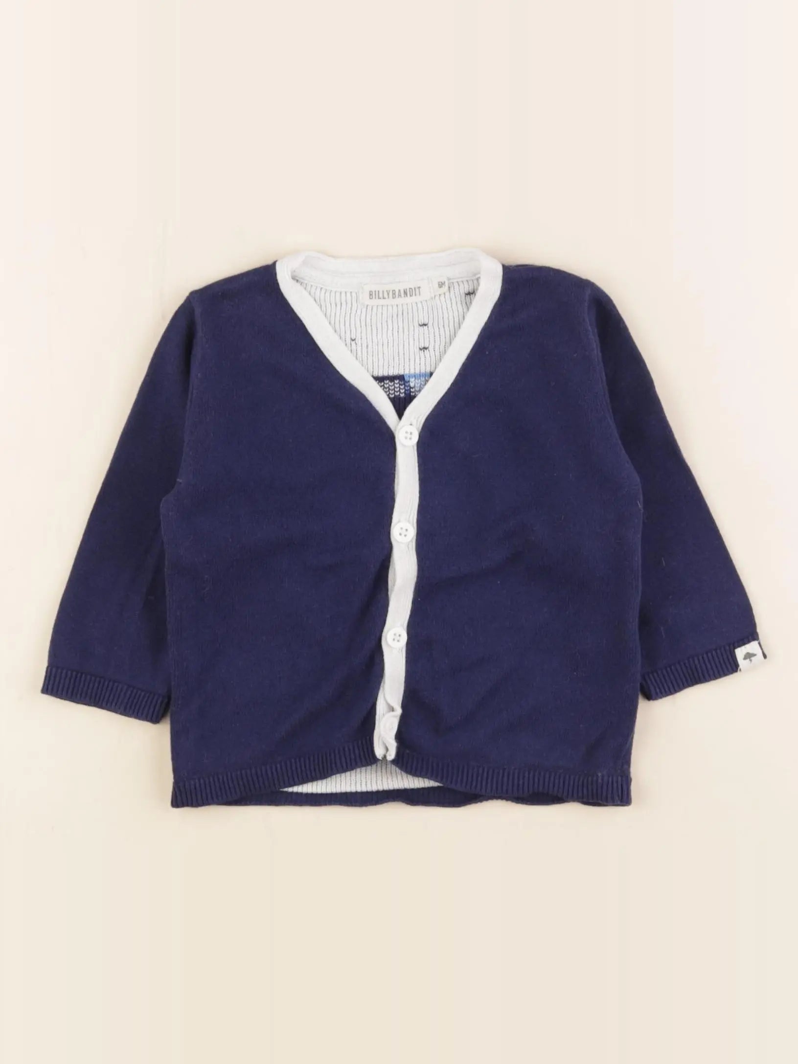 Billy Bandit - gilet imprimé au dos bleu - 6 mois