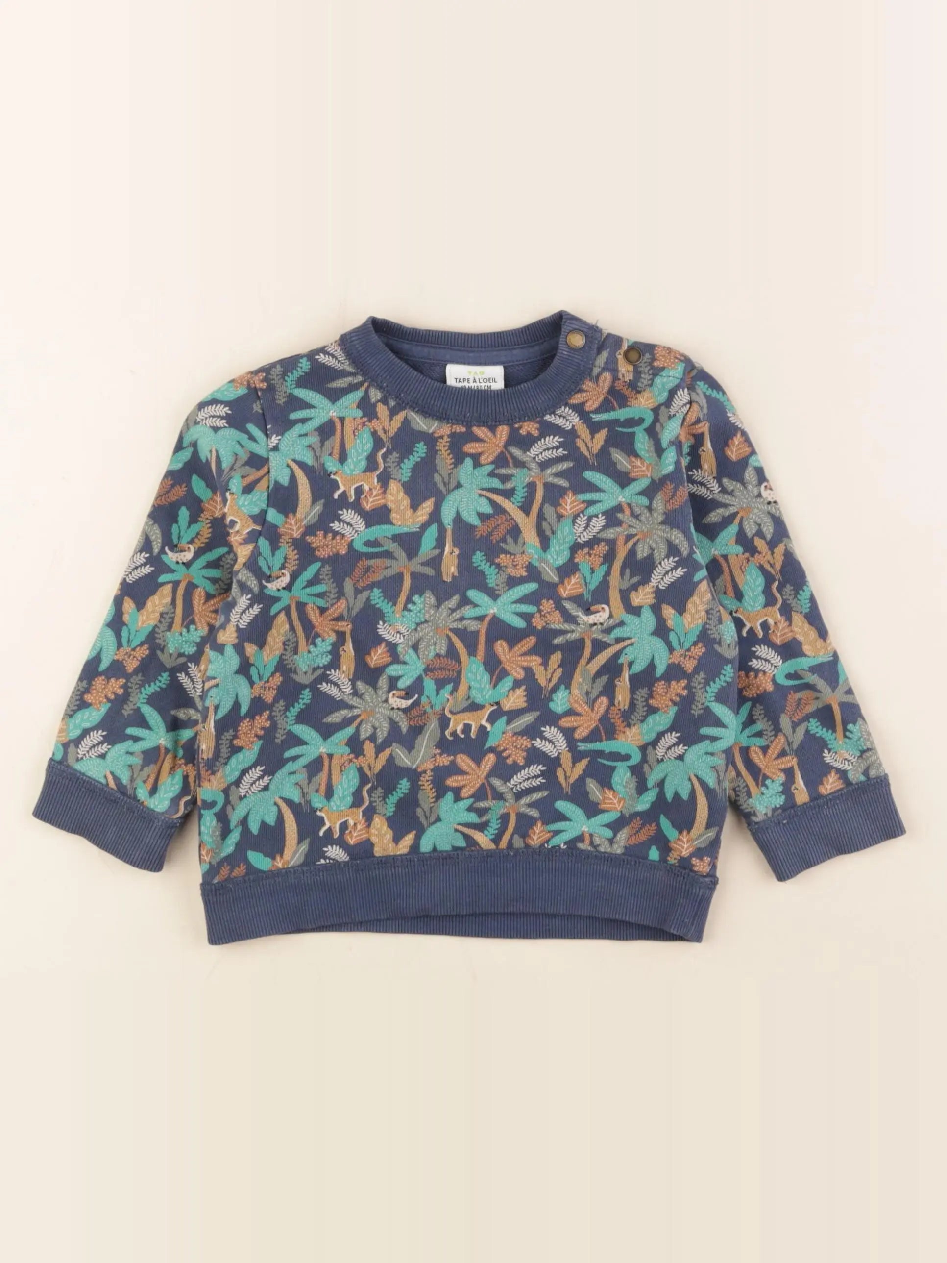 Tape à l'oeil - sweat bleu, vert - 18 mois