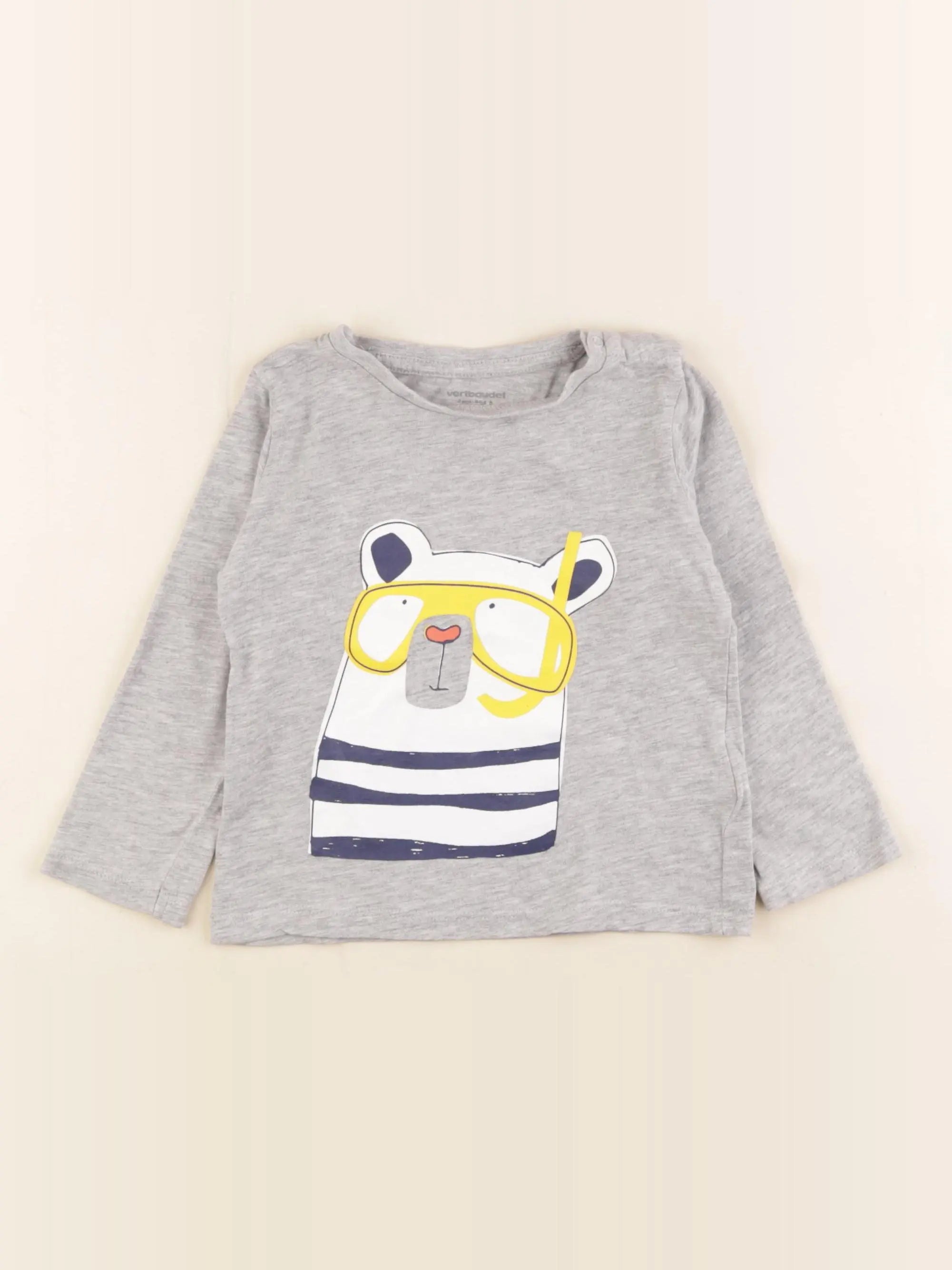 Vertbaudet - tee-shirt gris - 24 mois