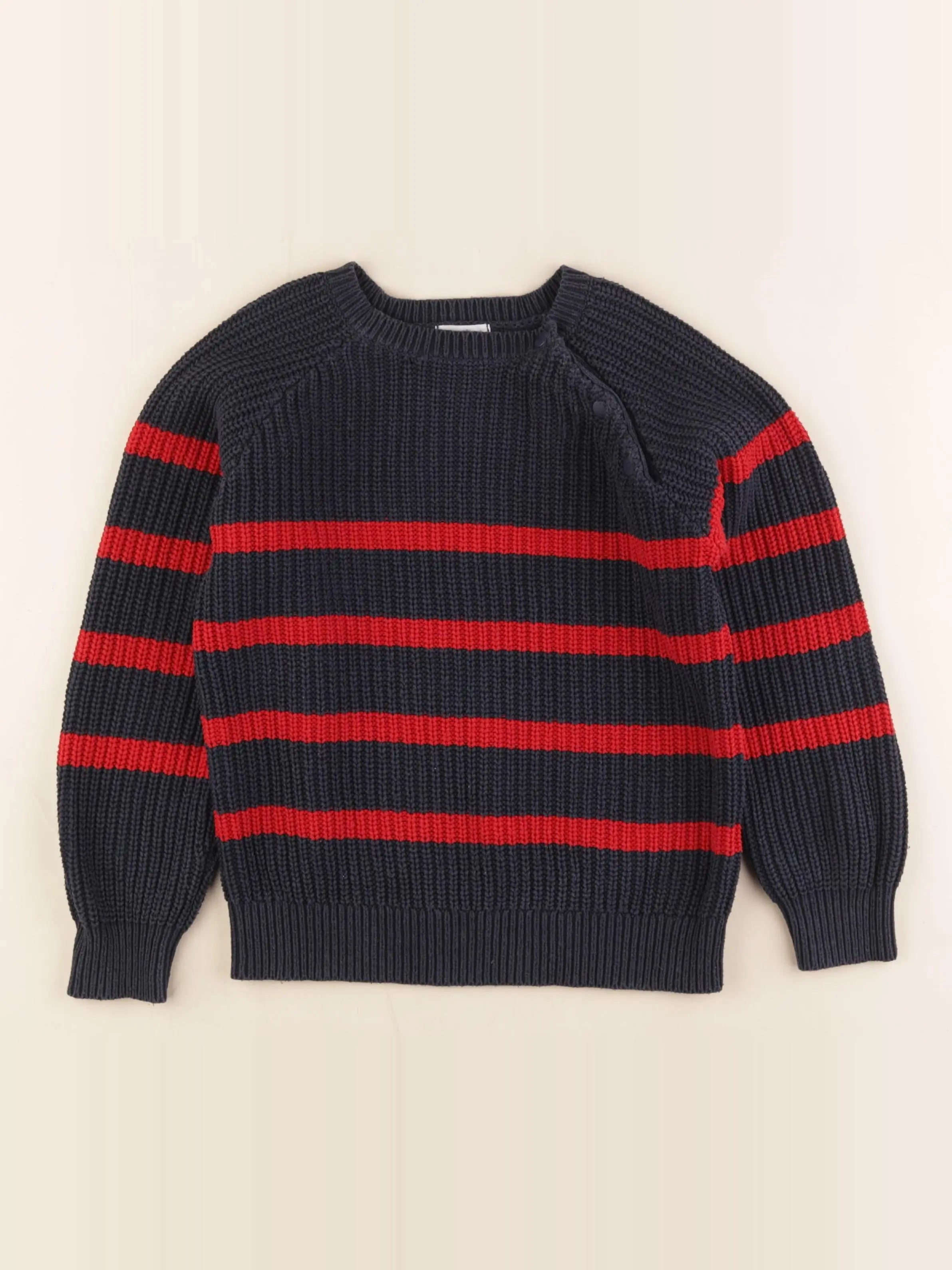 Vertbaudet - pull bleu, rouge - 8 ans