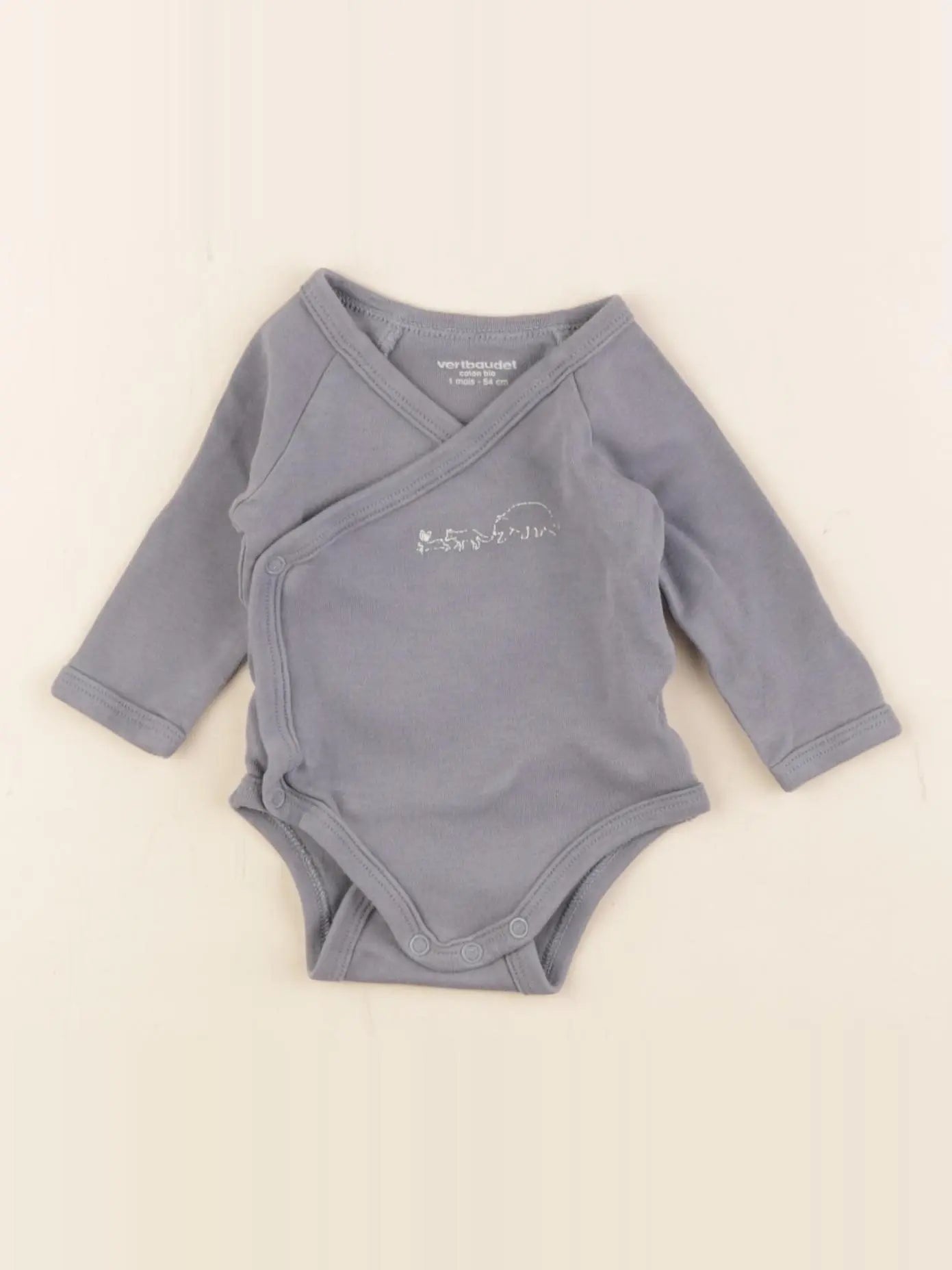 Vertbaudet - body bleu - 1 mois