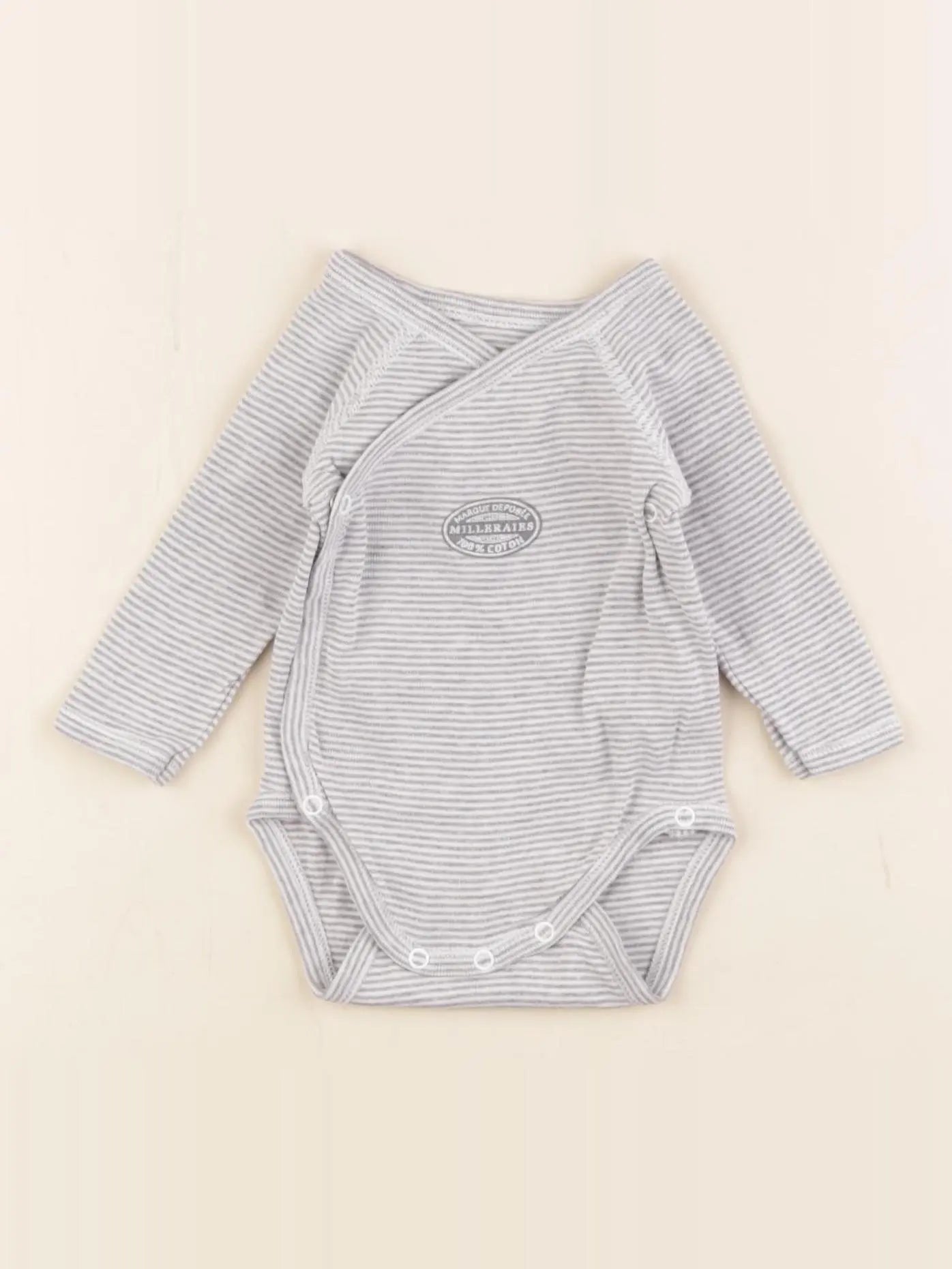 Petit Bateau - body gris - 1 mois