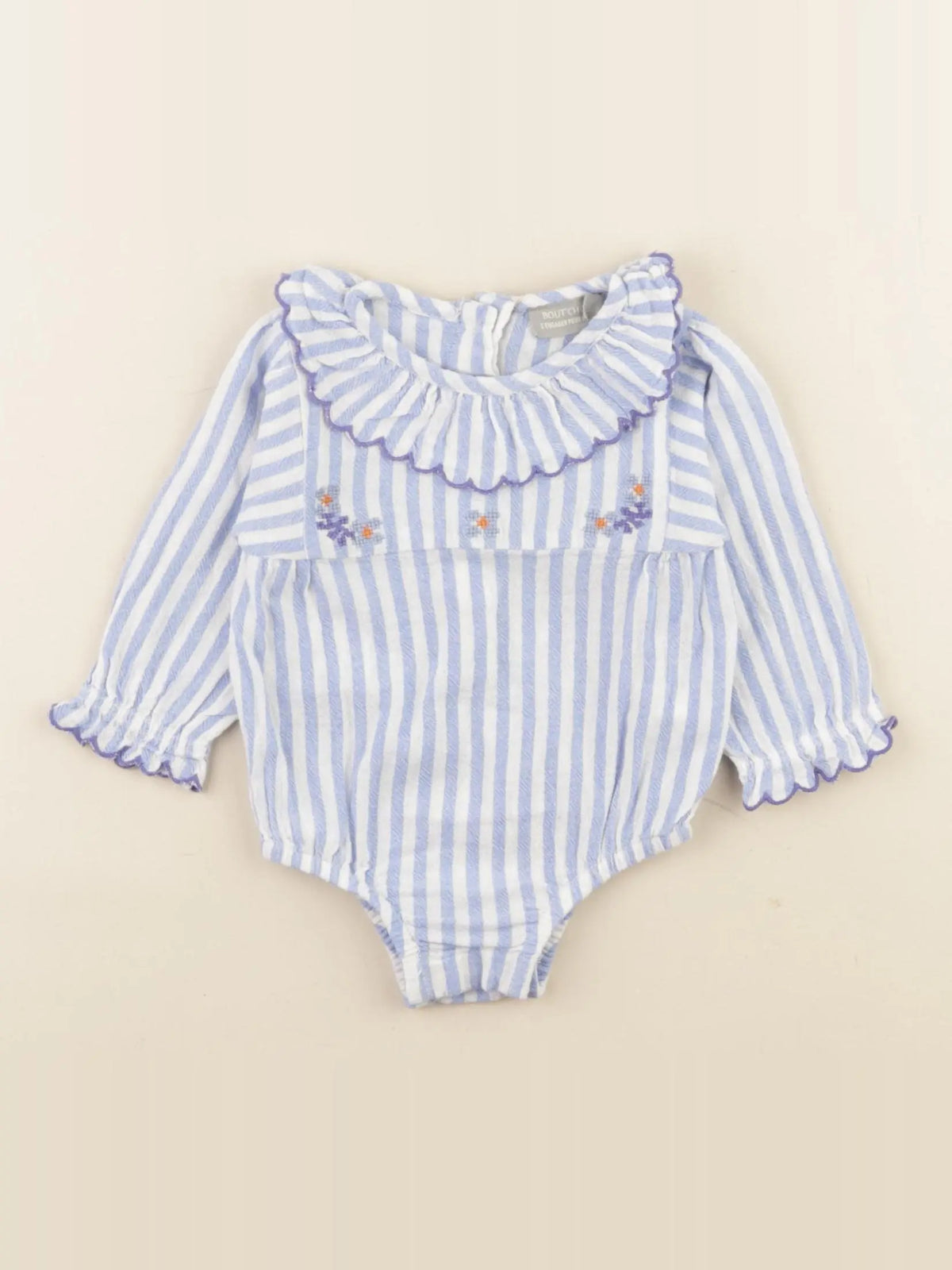 Boutchou - combinaison bleu, blanc - 3 mois