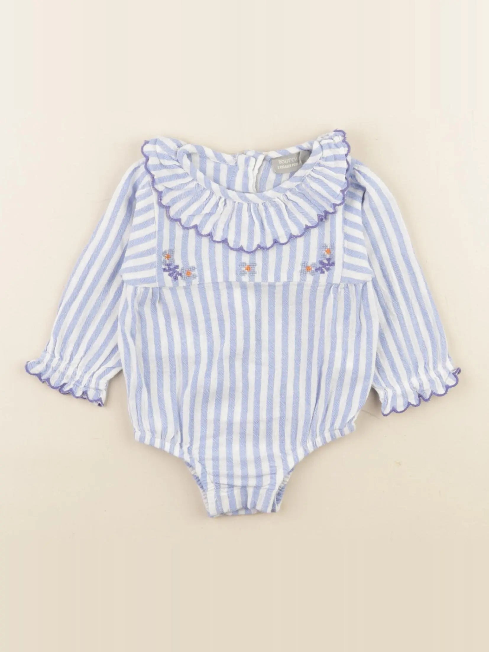 Boutchou - combinaison bleu, blanc - 3 mois