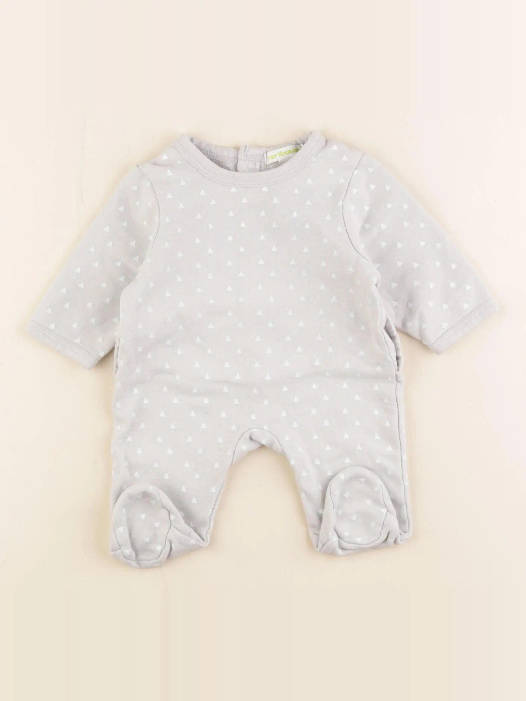 Vertbaudet - pyjama coton gris - 1 mois