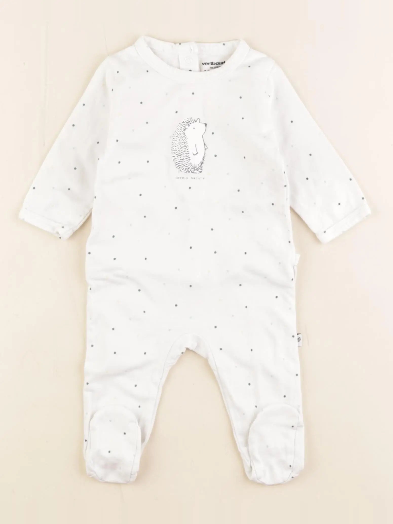 Vertbaudet - pyjama coton blanc - 3 mois