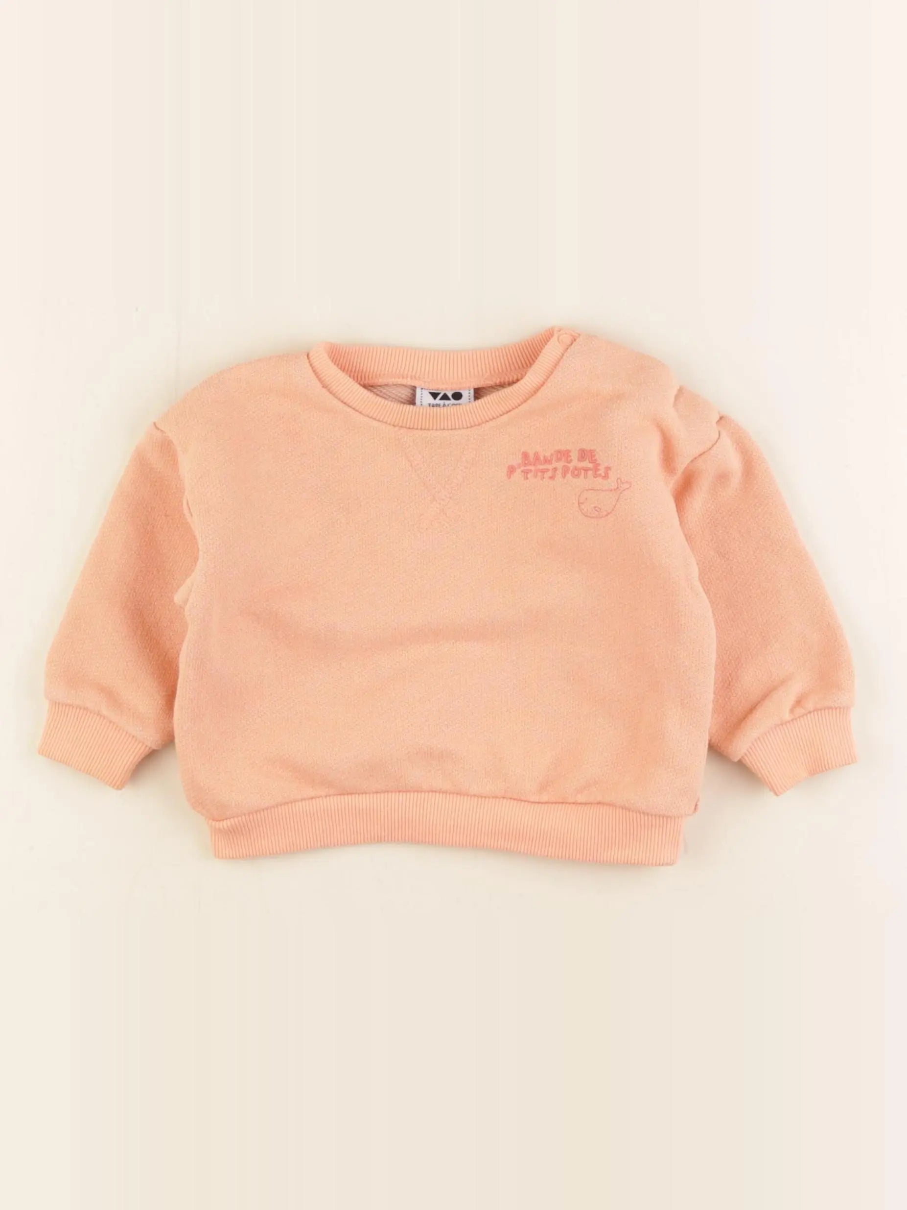 Tape à l'oeil - sweat imprimé au dos orange - 9 mois