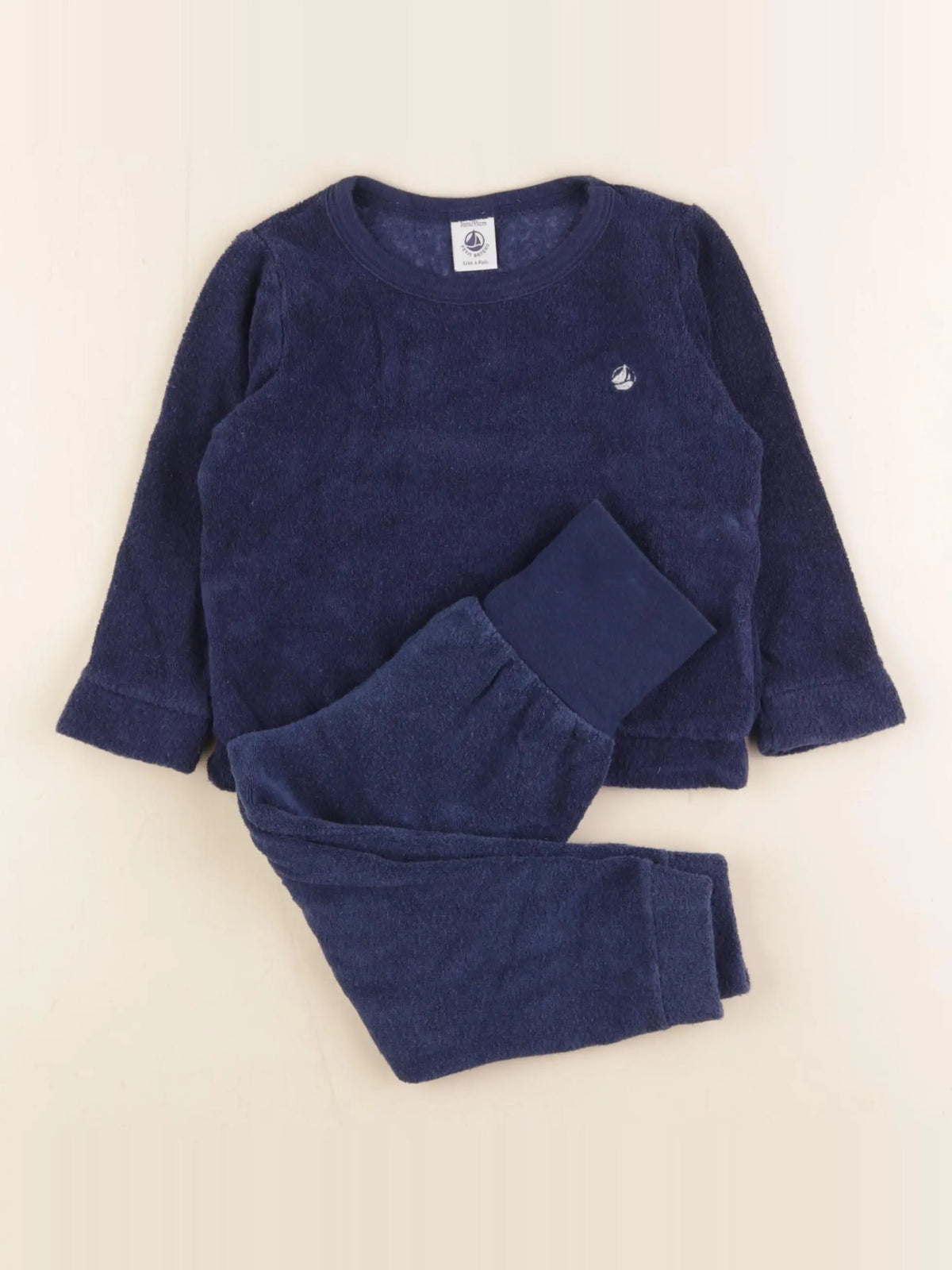 Petit Bateau - pyjama velours bleu - 3 ans