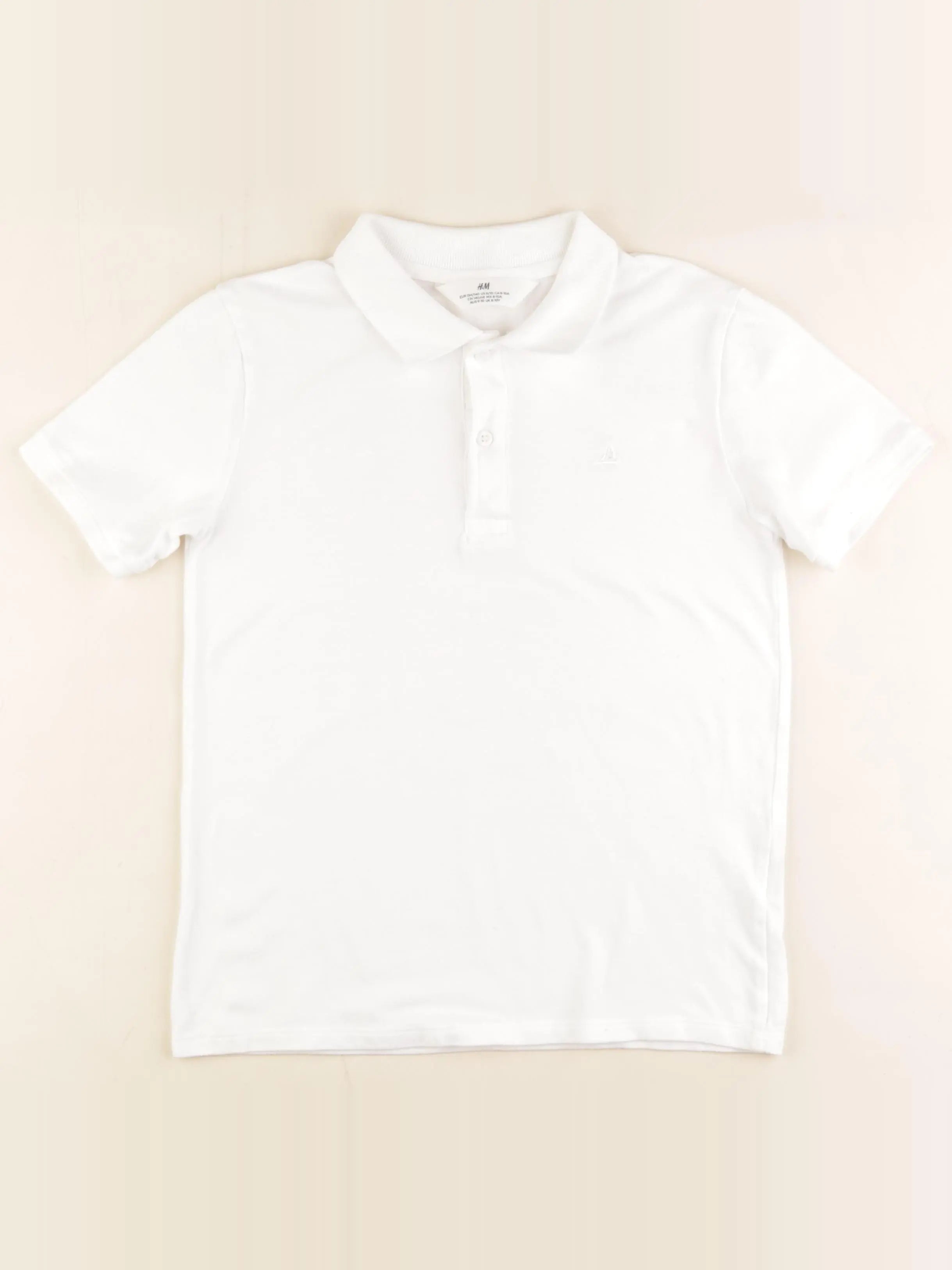 H&M - polo blanc - 8/10 ans