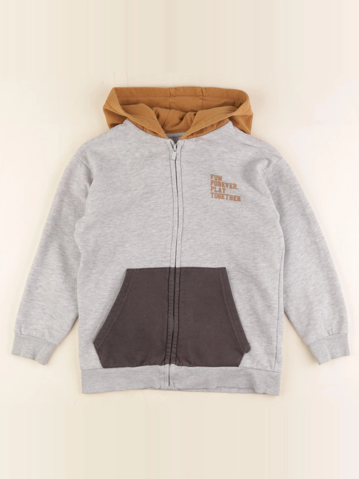 Vertbaudet - sweat gris - 10 ans