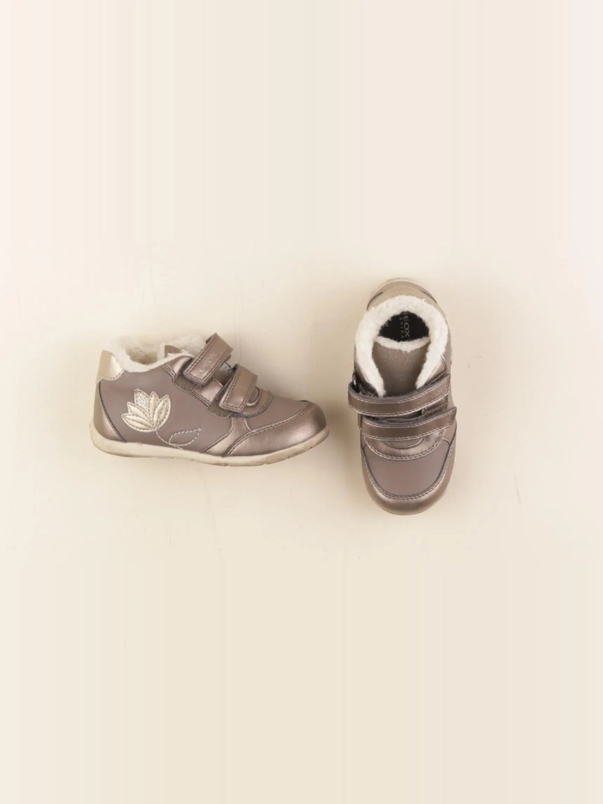Geox - tennis à scratch/ lacets marron, bronze - pointure 25