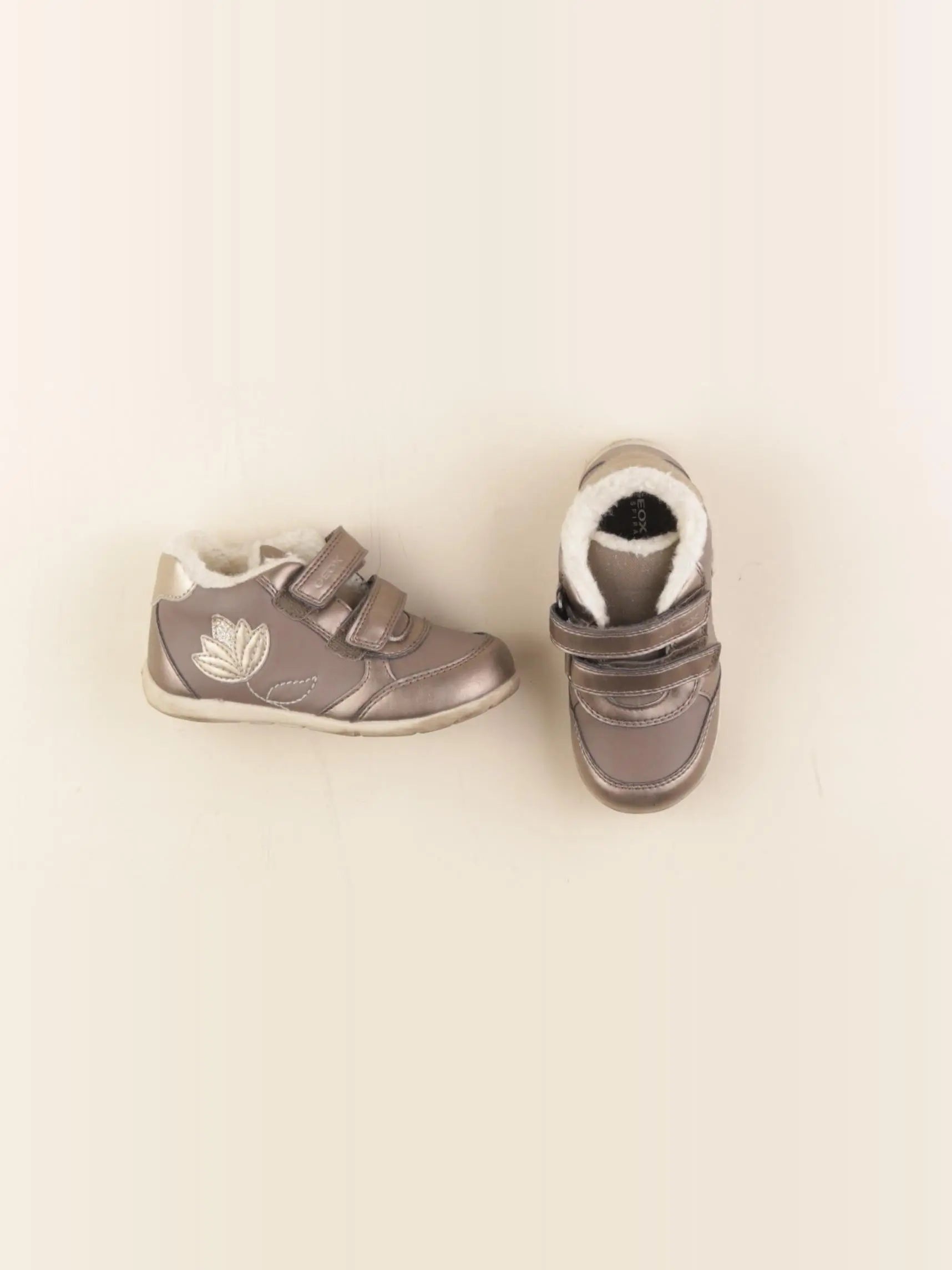 Geox - tennis à scratch/ lacets marron, bronze - pointure 25