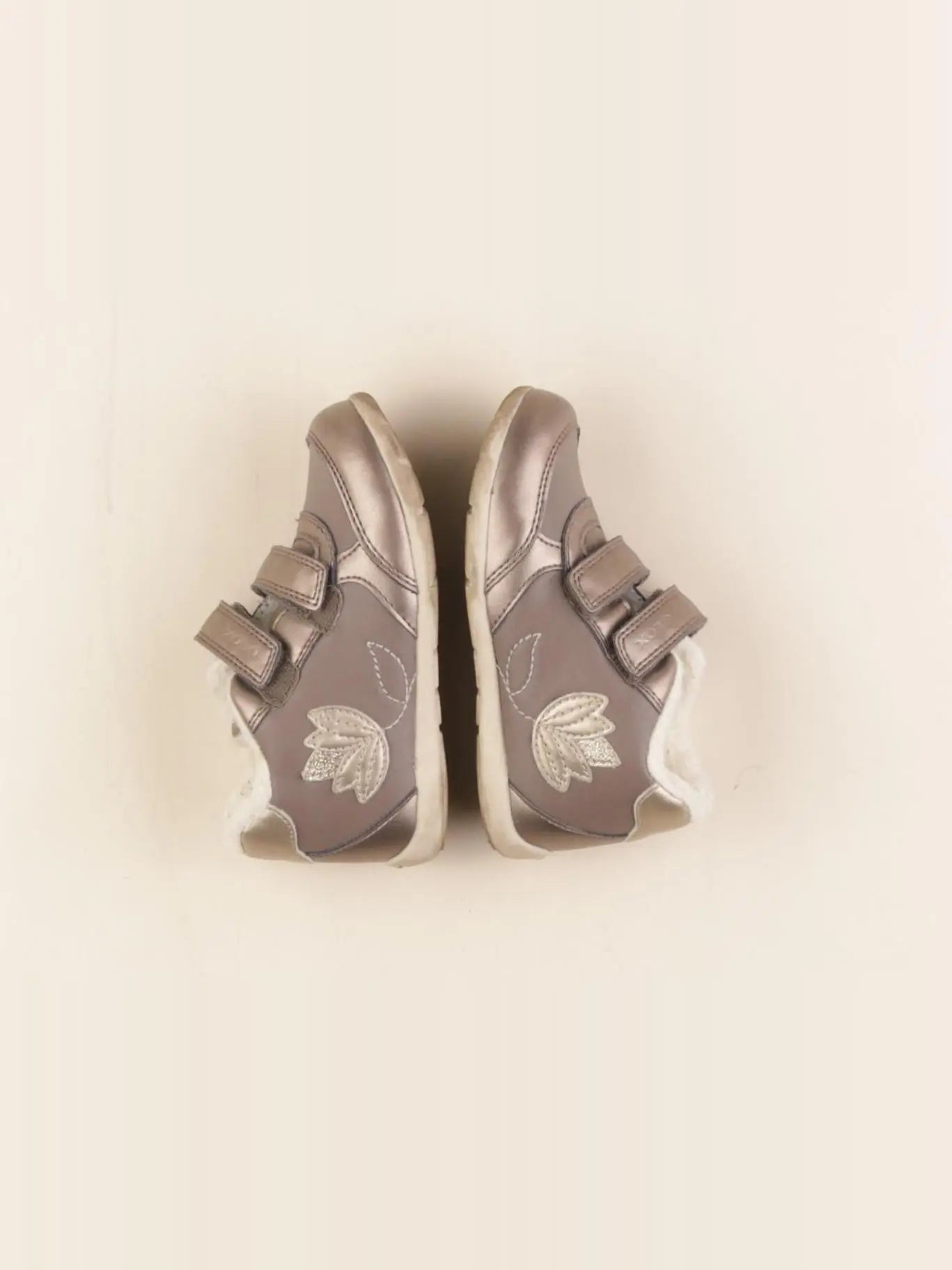 Geox - tennis à scratch/ lacets marron, bronze - pointure 25