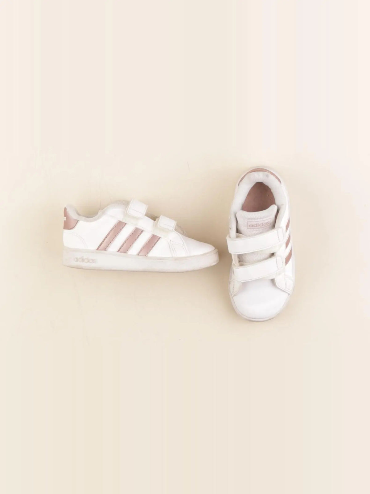 Adidas - tennis à scratch/ lacets blanc - pointure 24