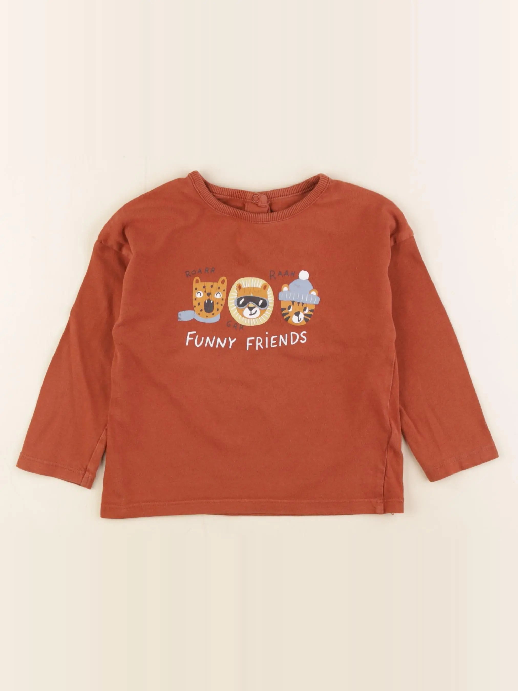 Vertbaudet - tee-shirt marron - 3 ans