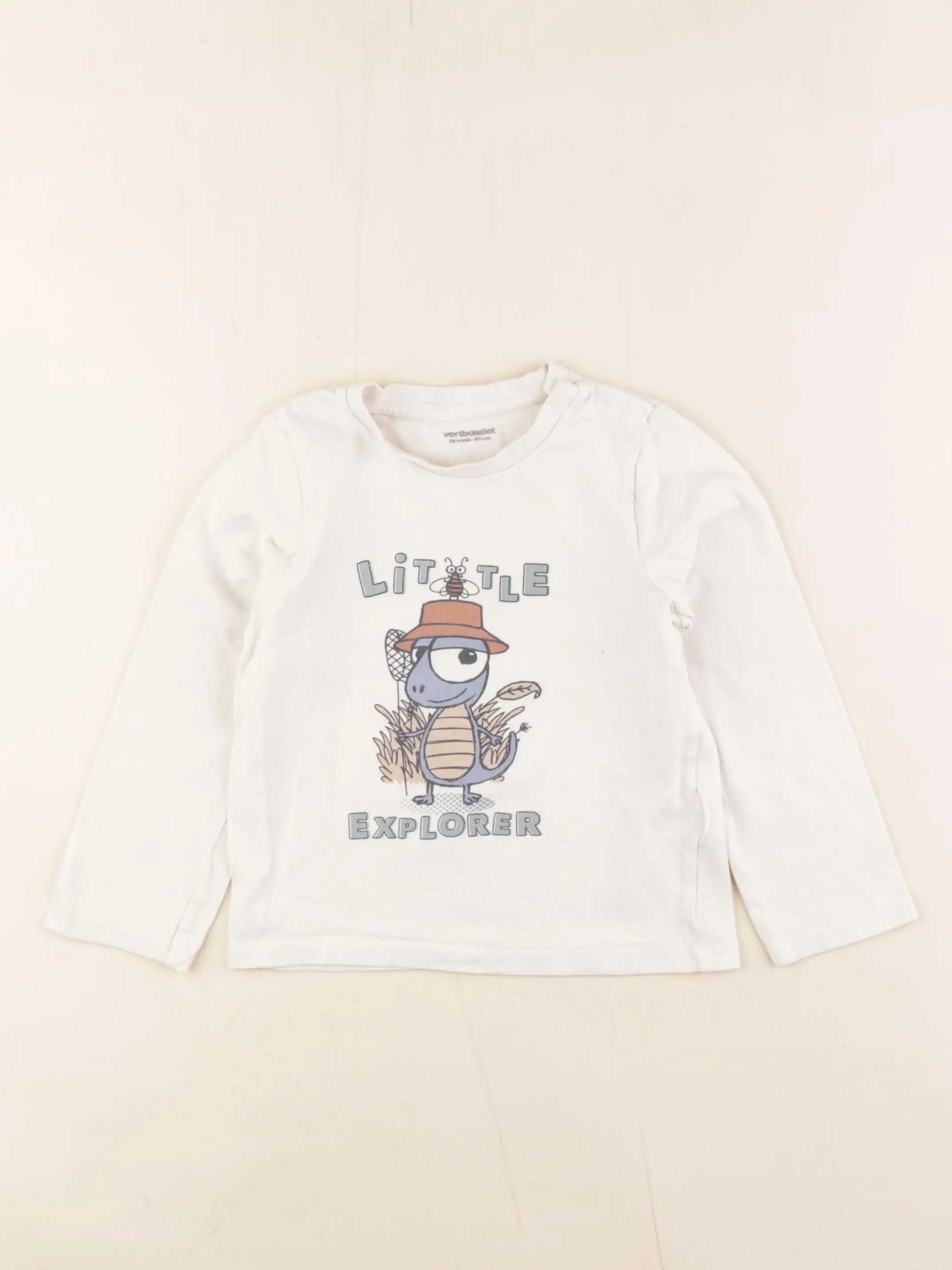 Vertbaudet - tee-shirt beige - 3 ans