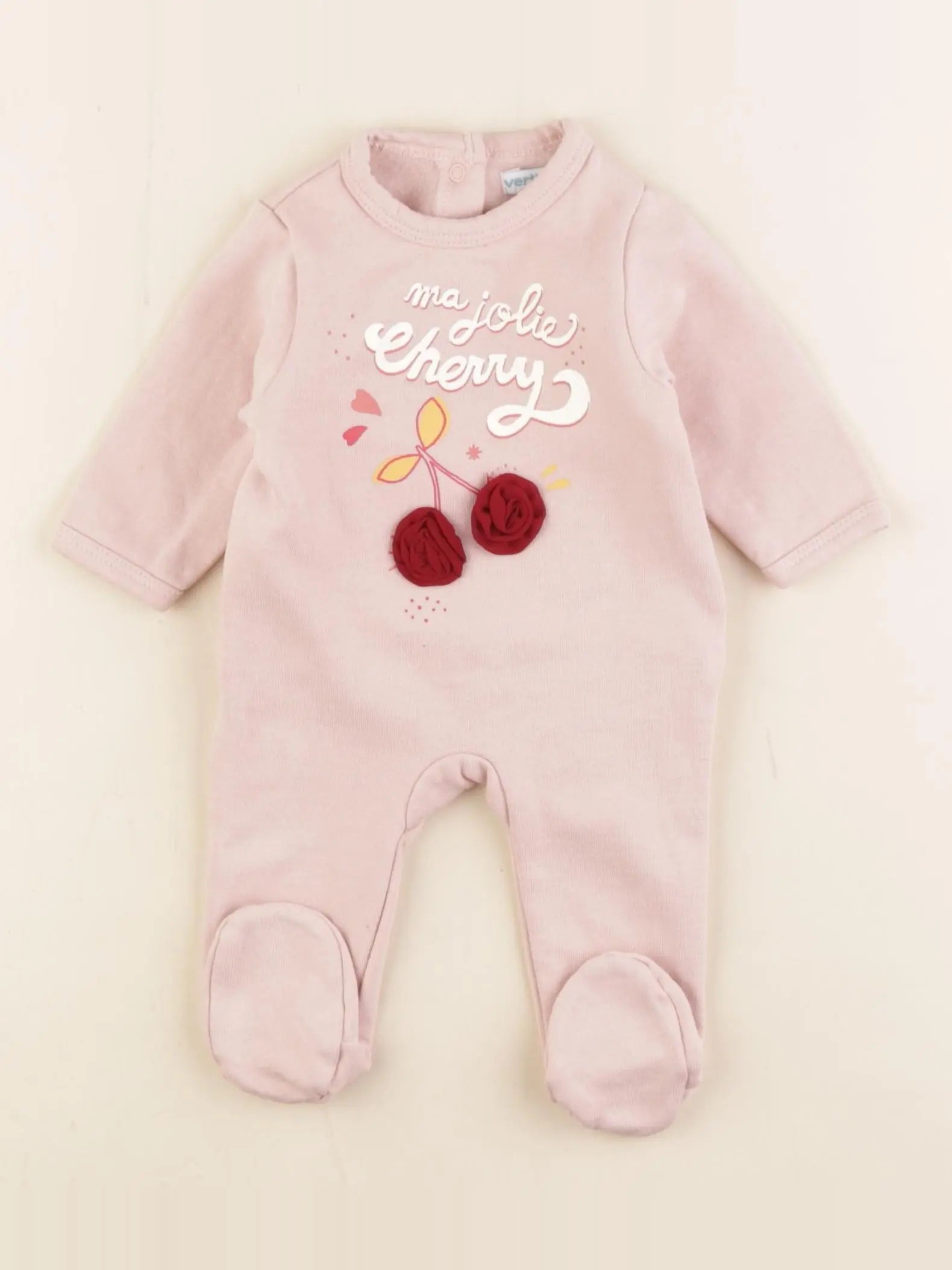 Vertbaudet - pyjama coton rose - 1 mois