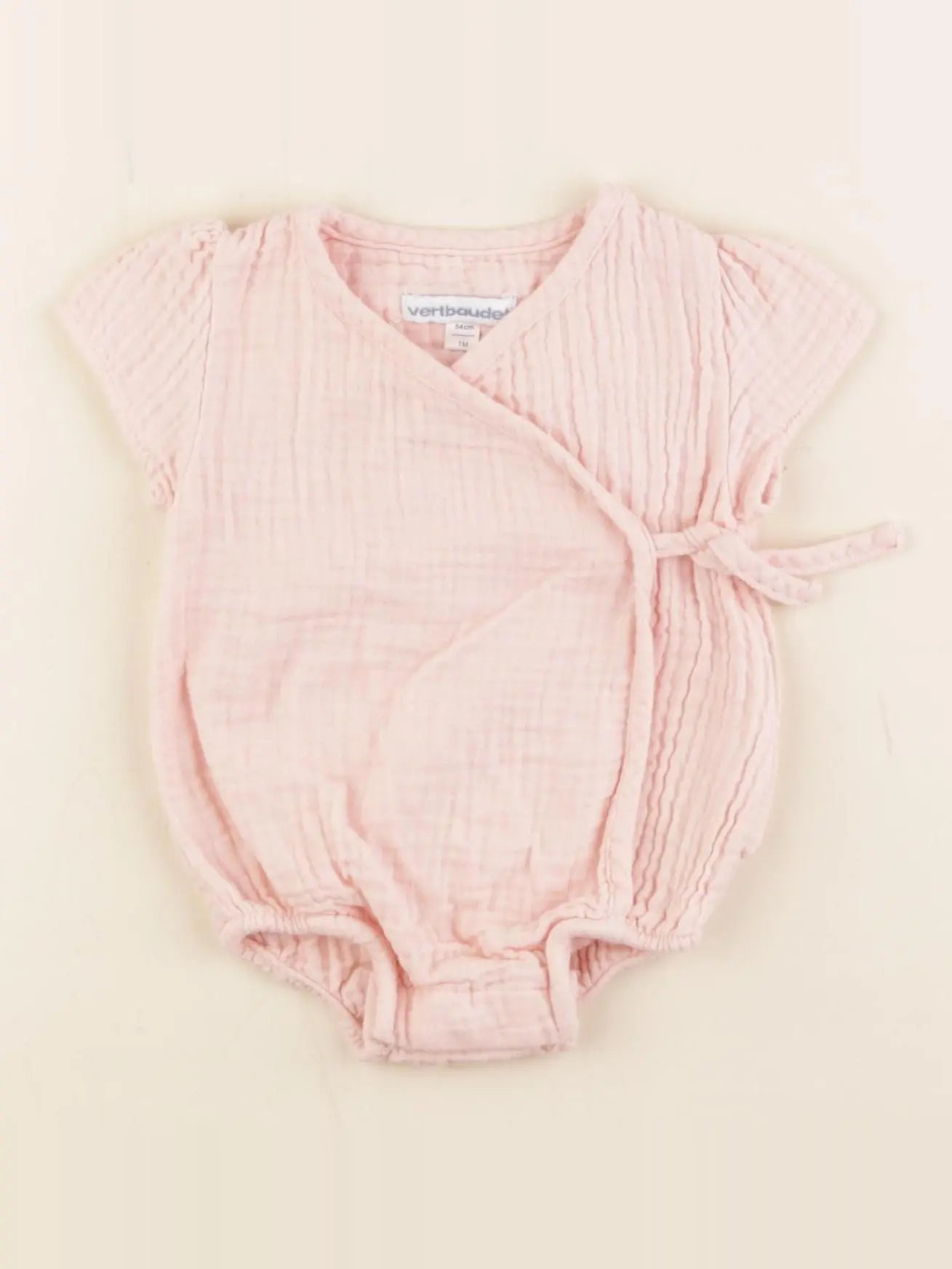 Vertbaudet - combinaison rose - 1 mois
