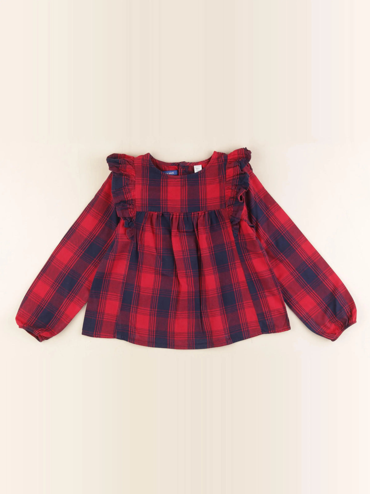 Okaidi - blouse bleu, rouge - 6 ans