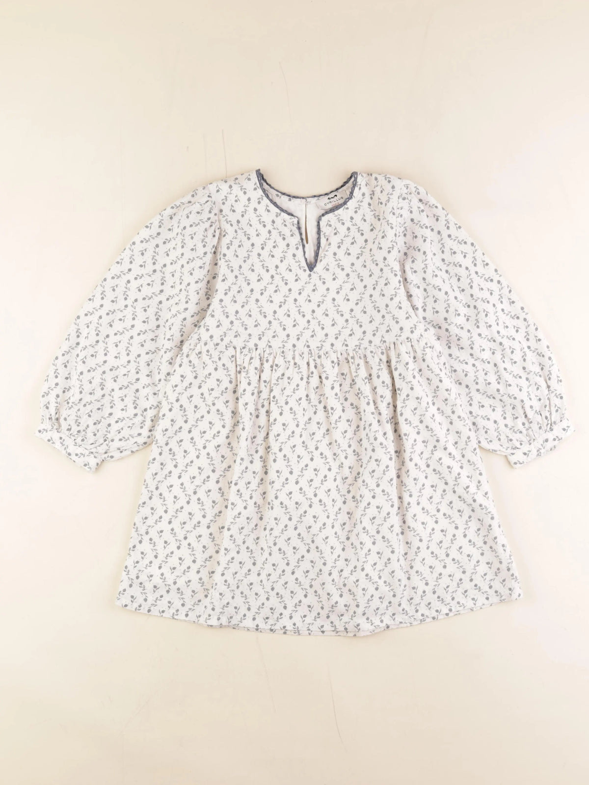 Cyrillus - robe blanc, bleu - 6 ans