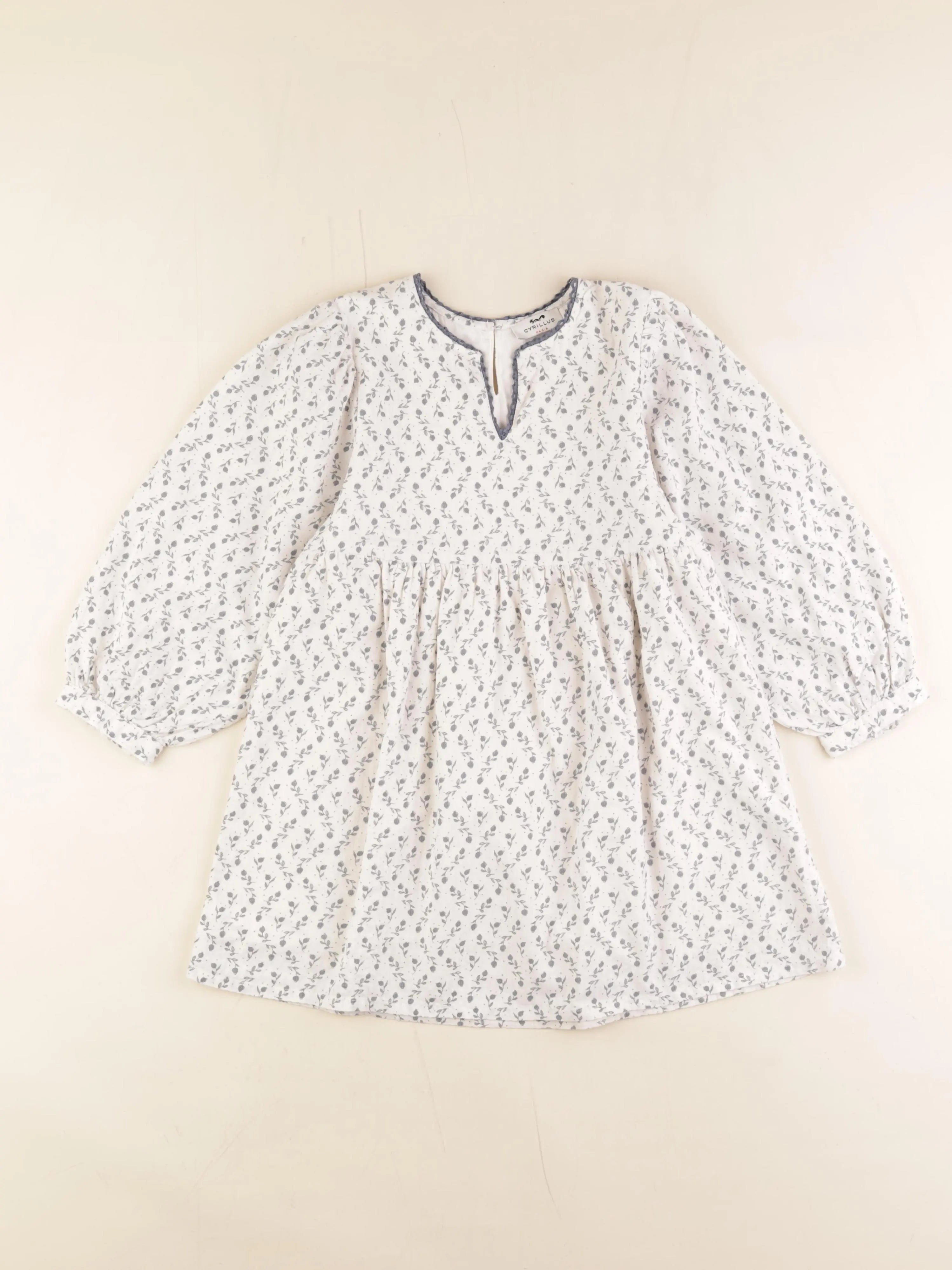 Cyrillus - robe blanc, bleu - 6 ans