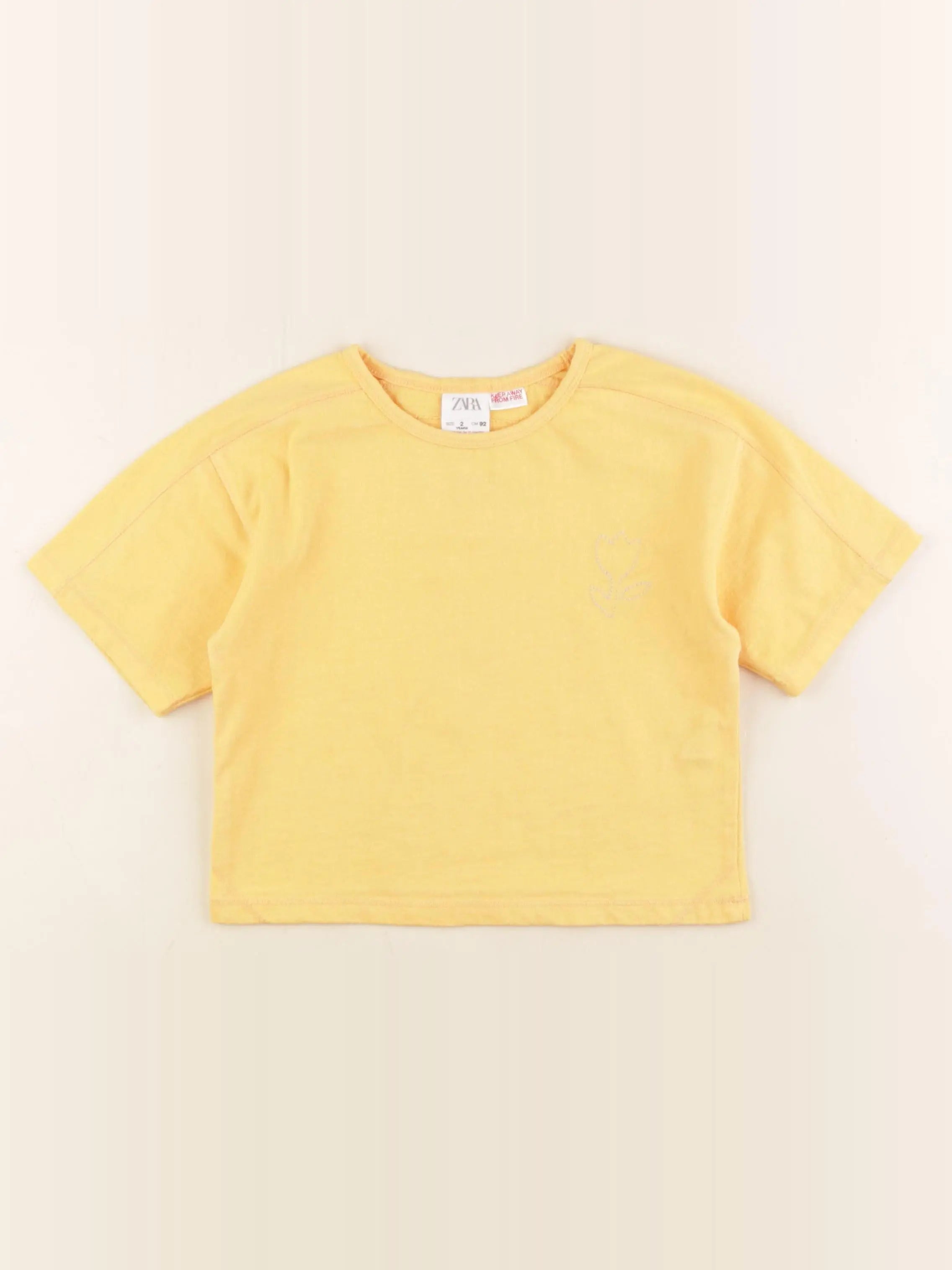 Zara - tee-shirt jaune - 2 ans