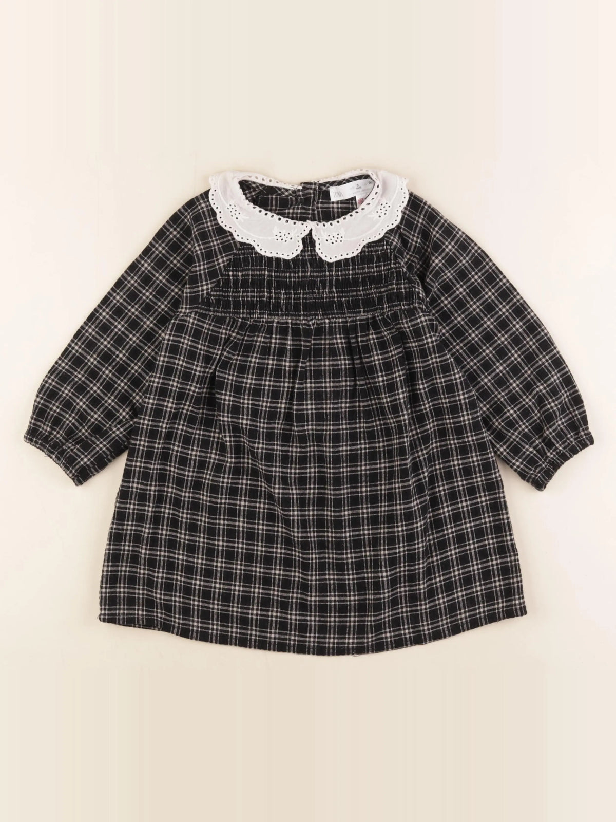 Zara - robe noir, beige - 3 ans