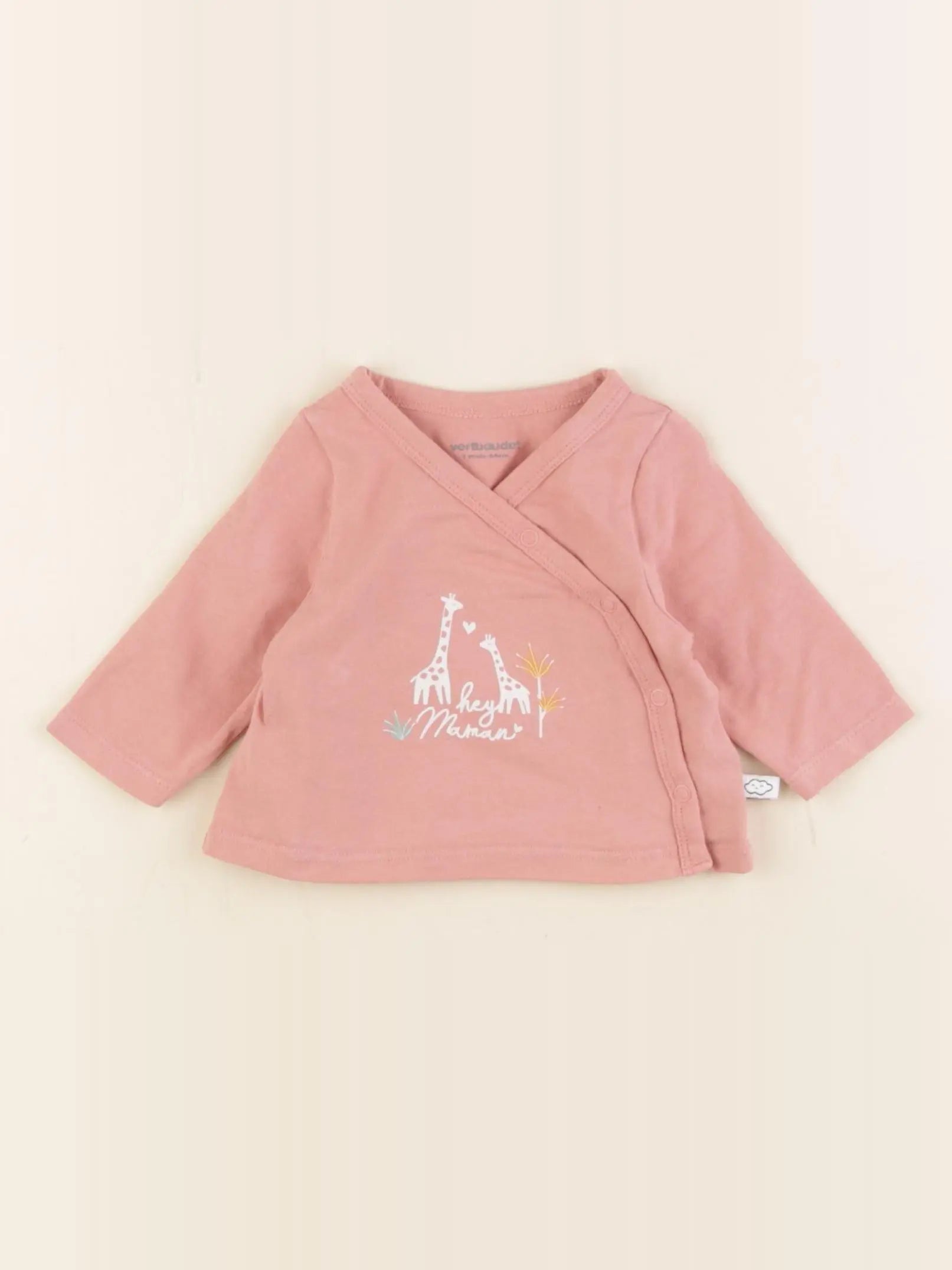 Vertbaudet - tee-shirt rose - 1 mois
