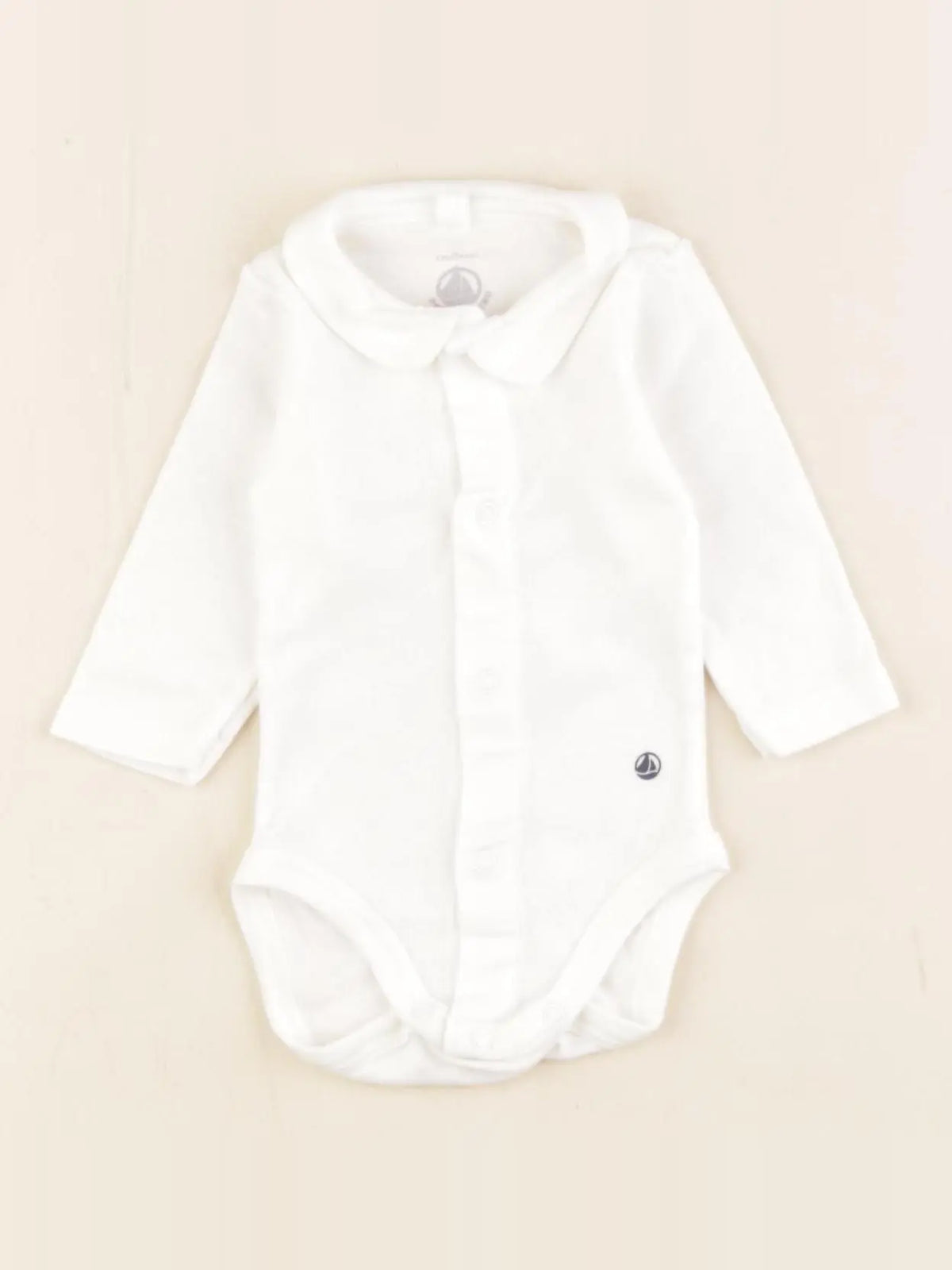 Petit Bateau - body à col blanc - 1 mois